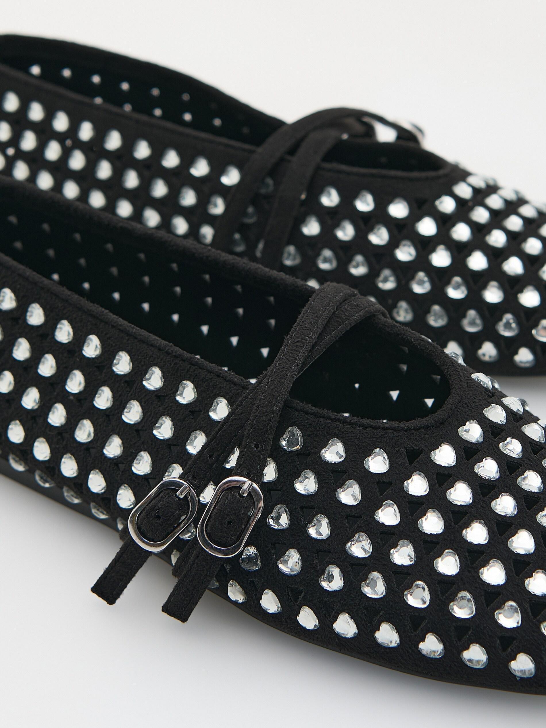 Black Ballerinas Flat Shoes, Black, large image number 2