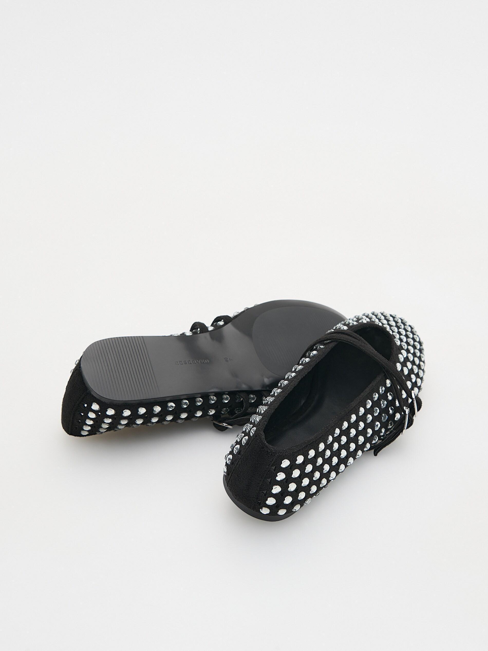 Black Ballerinas Flat Shoes, Black, large image number 3