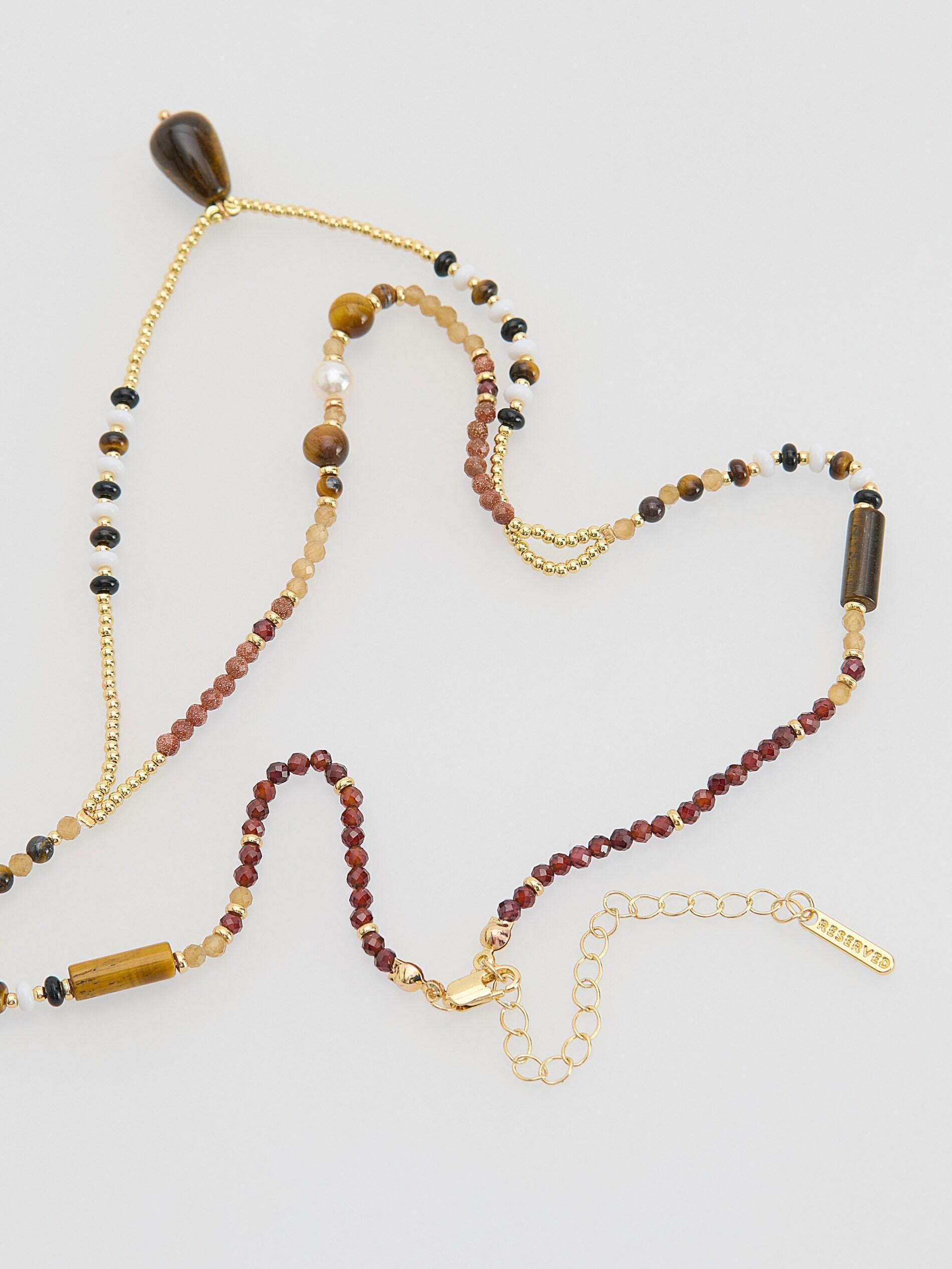 Multicolour Necklace With Natural Stones, Multicolor, large image number 1