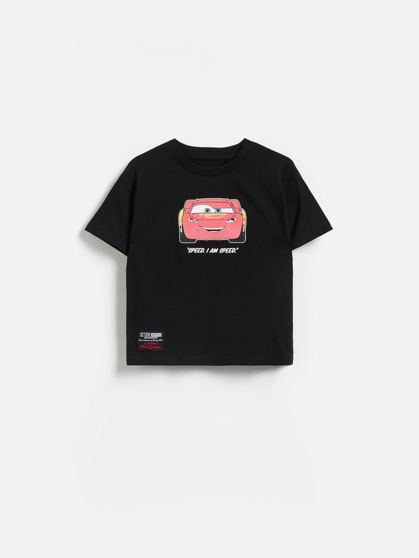 Black Cotton T-Shirt Cars, Black, medium