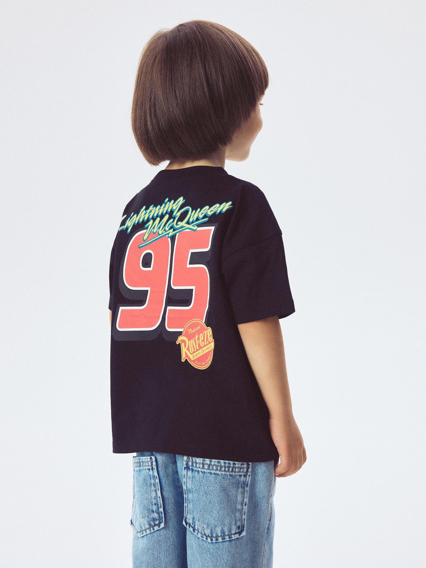 Black Cotton T-Shirt Cars, Black, large image number 3