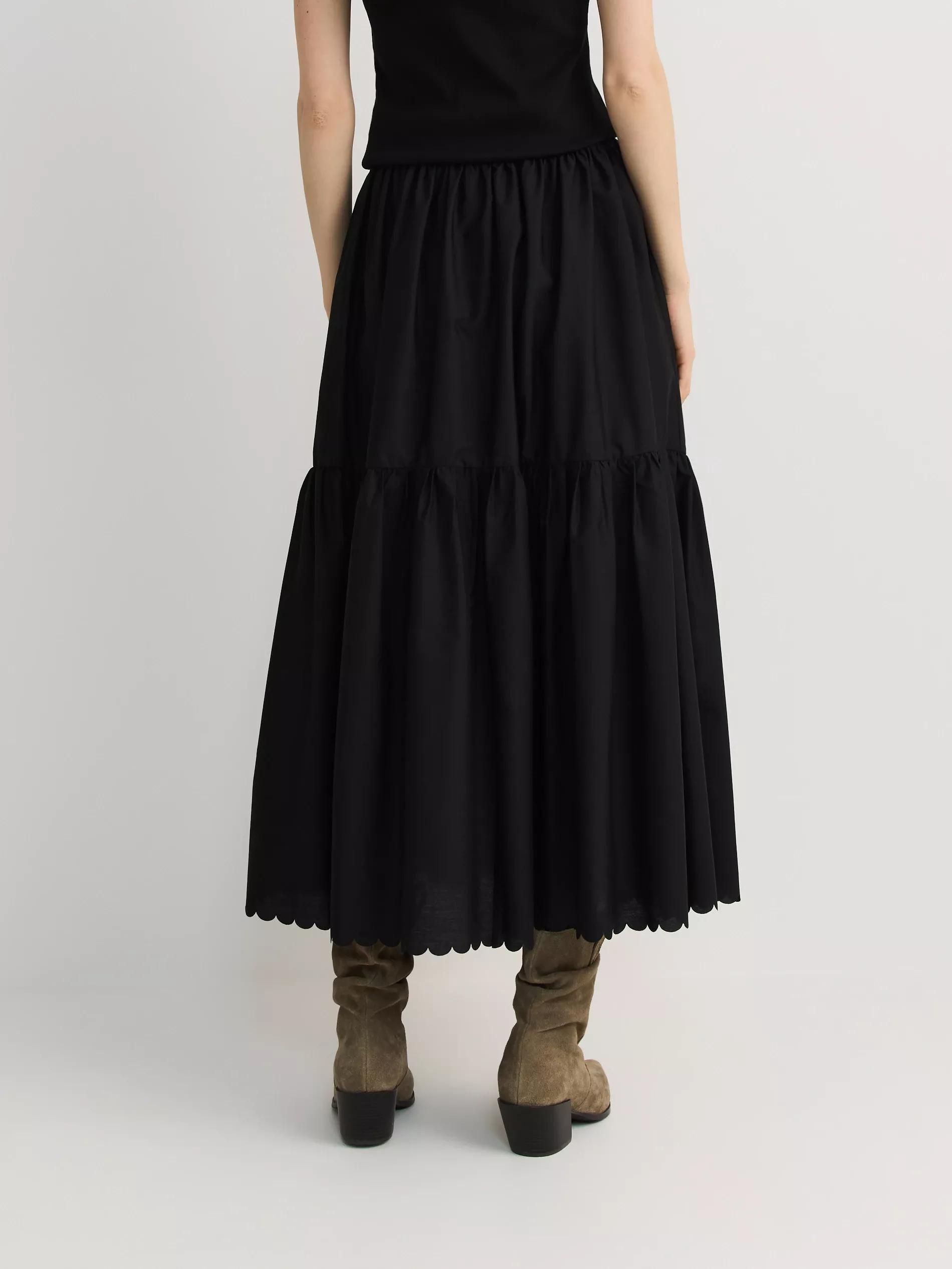 Black Maxi Skirt, With Added Cotton, , large image number 2