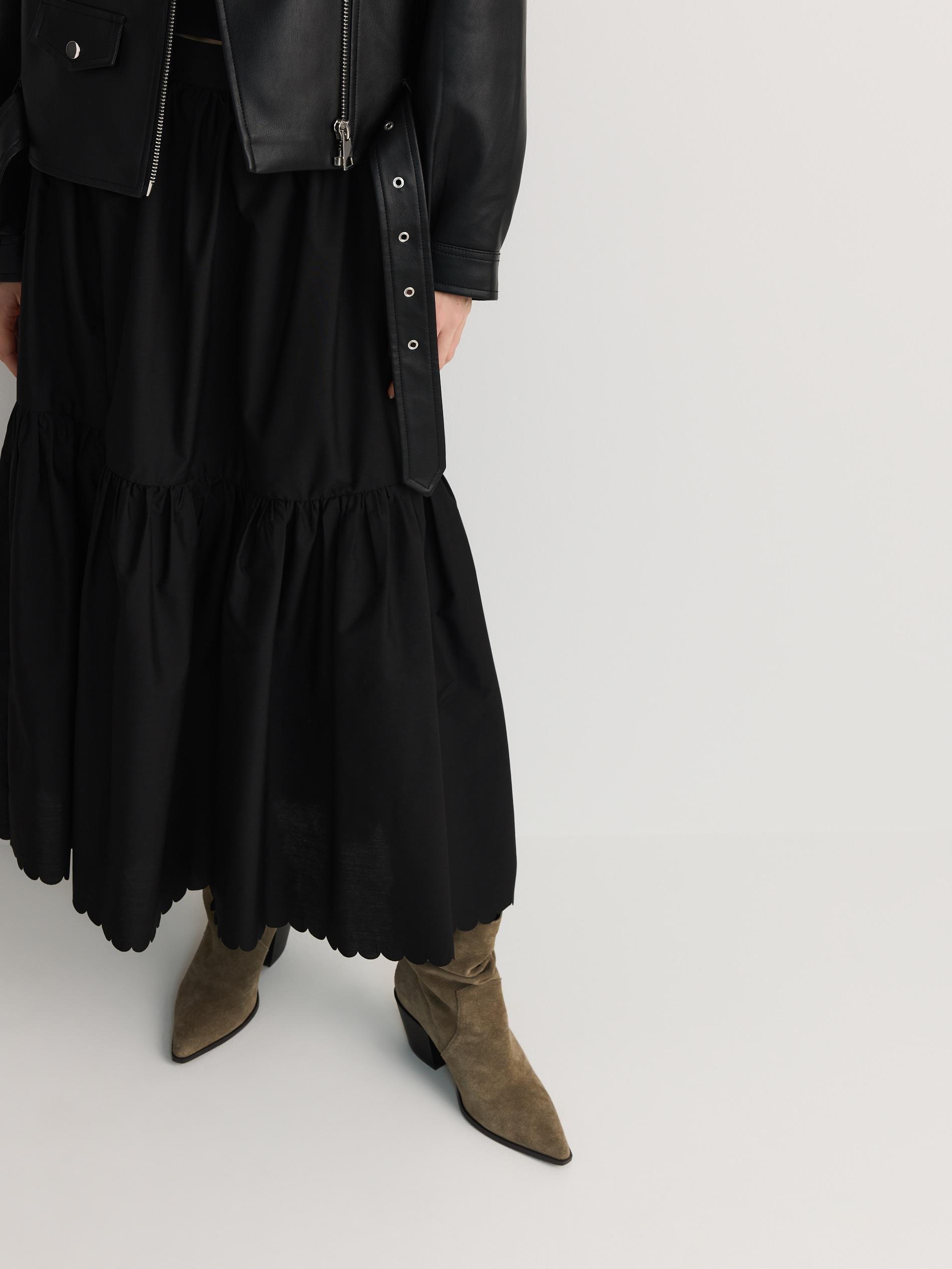 Black Maxi Skirt, With Added Cotton, , large image number 3