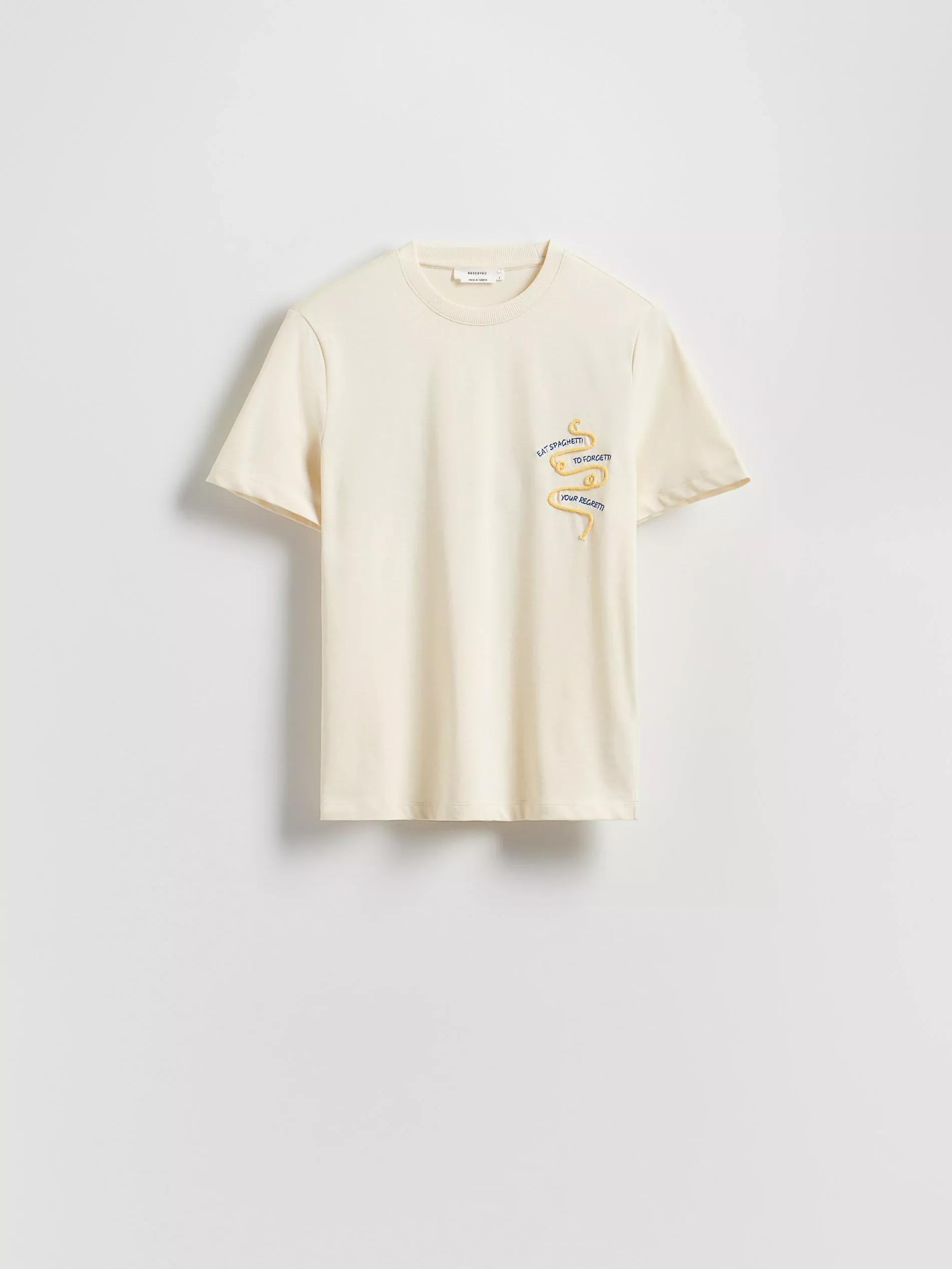 Yellow Printed T-Shirt With Embroidery, , large image number 3