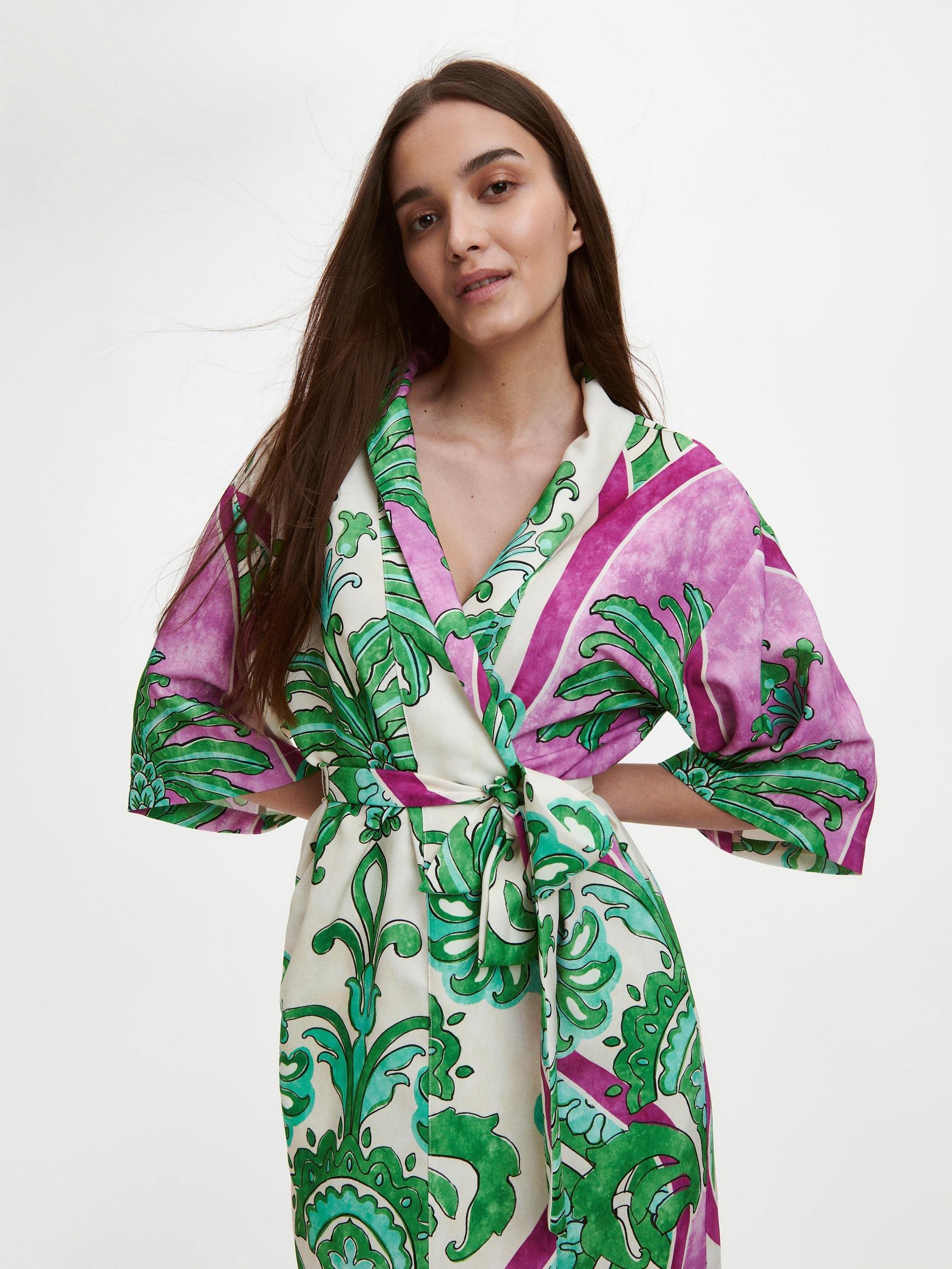 Multicolour Kimono Dress, , large image number 1