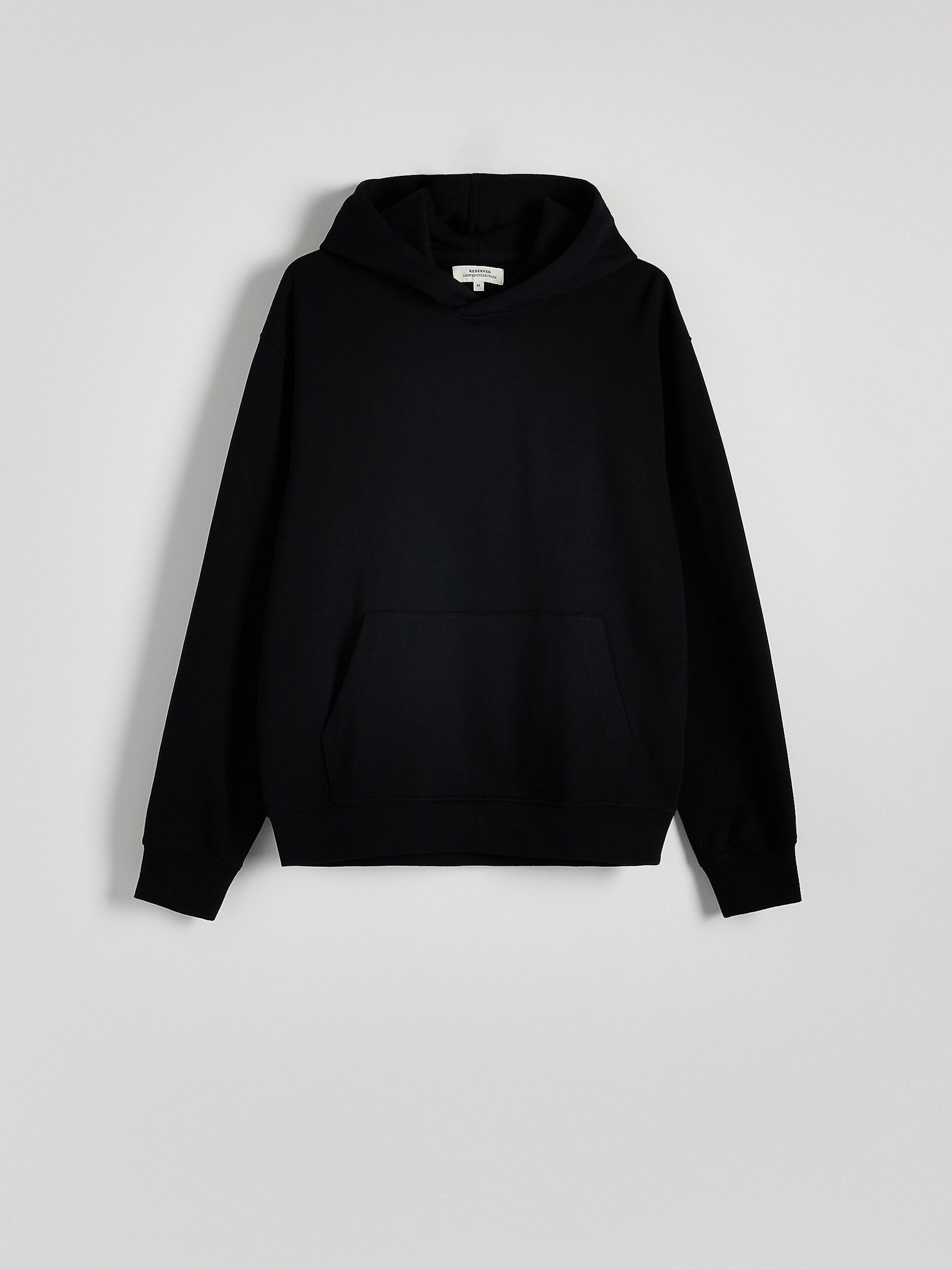 Black Cotton Sweatshirt, Black, medium