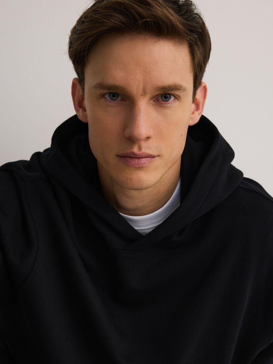 Black Cotton Sweatshirt, , large image number 1