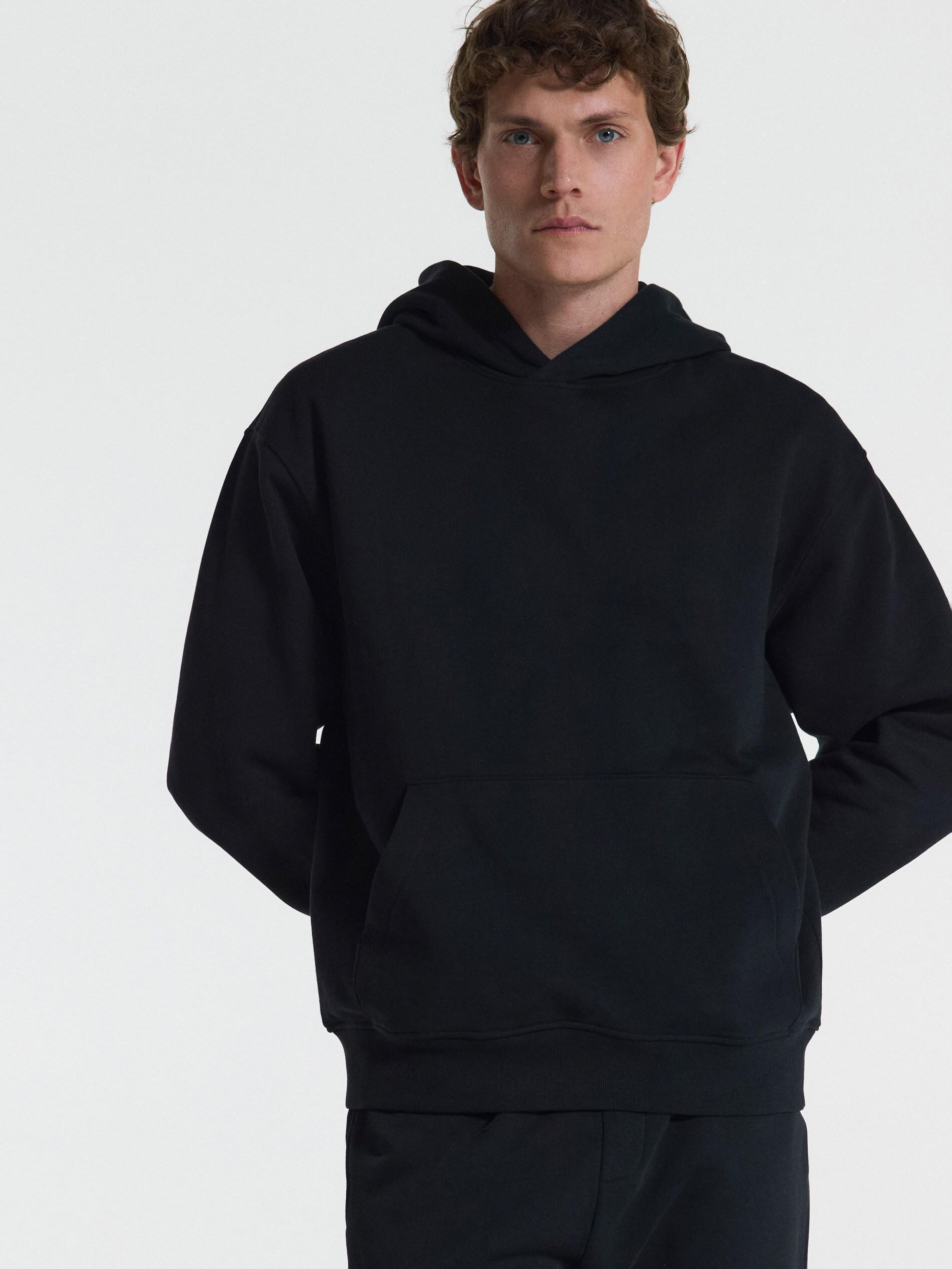 Black Cotton Sweatshirt, Black, large image number 4