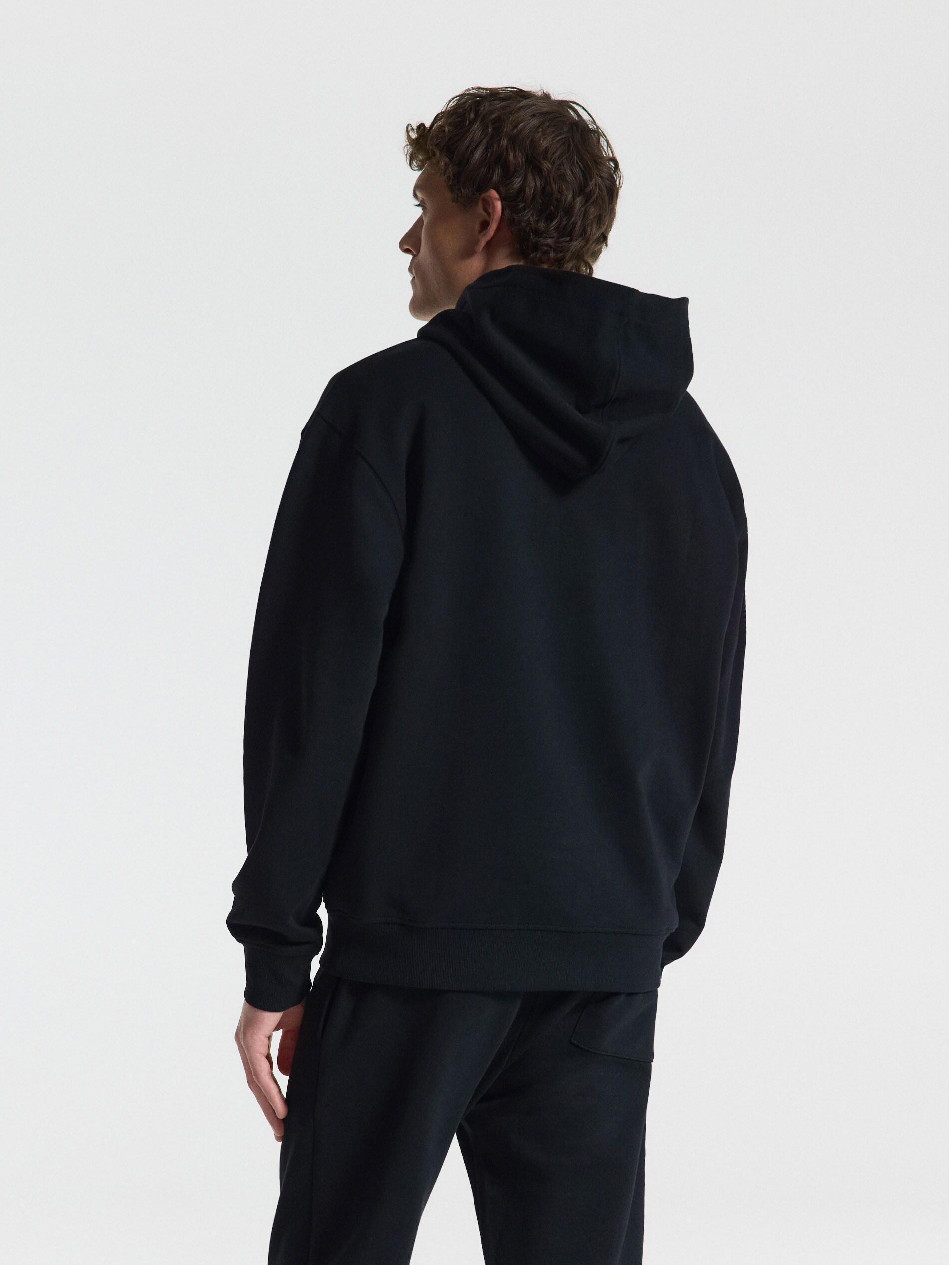 Black Cotton Sweatshirt, Black, large image number 5