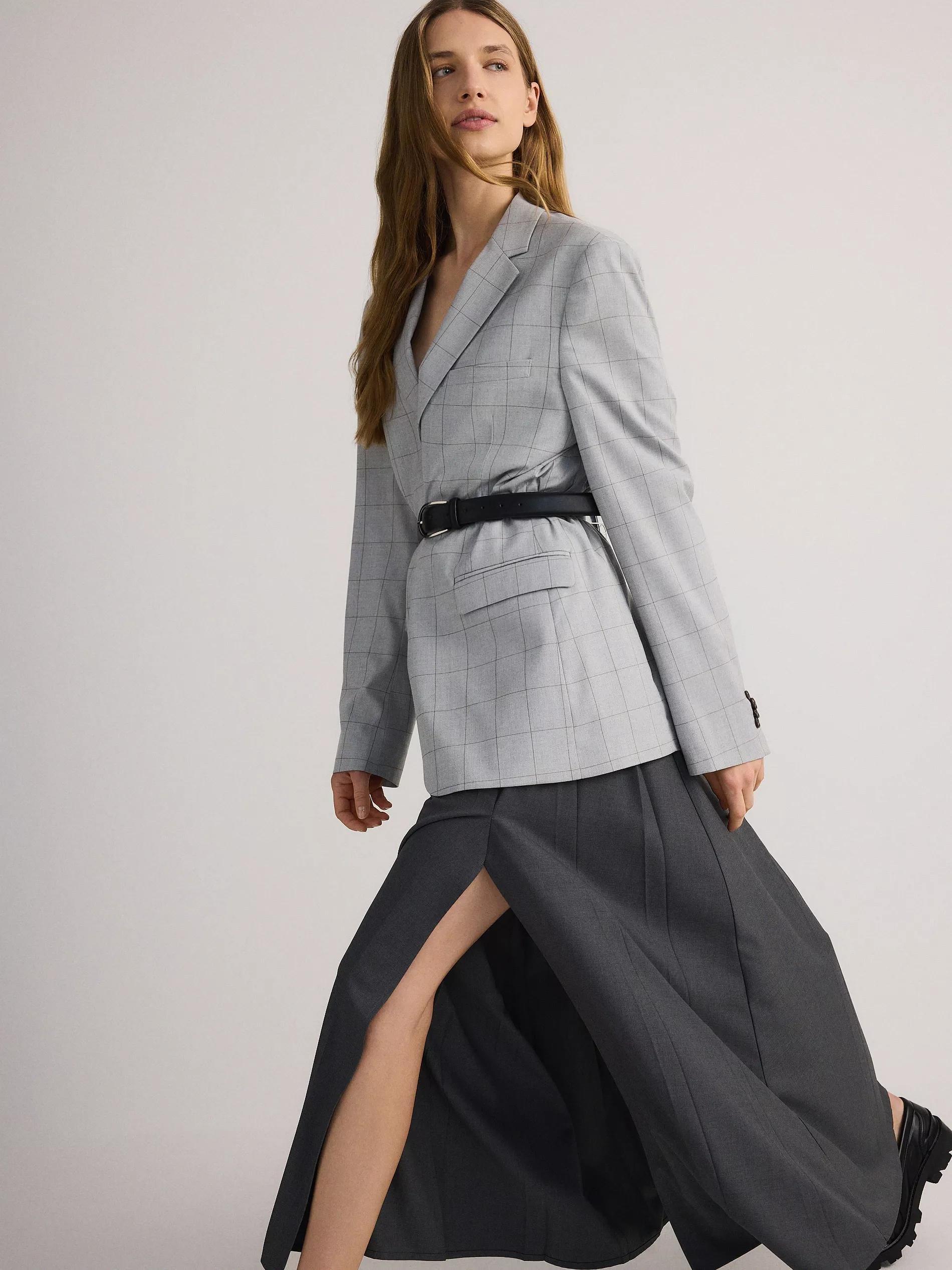 Grey Pleated Skirt, , large image number 1