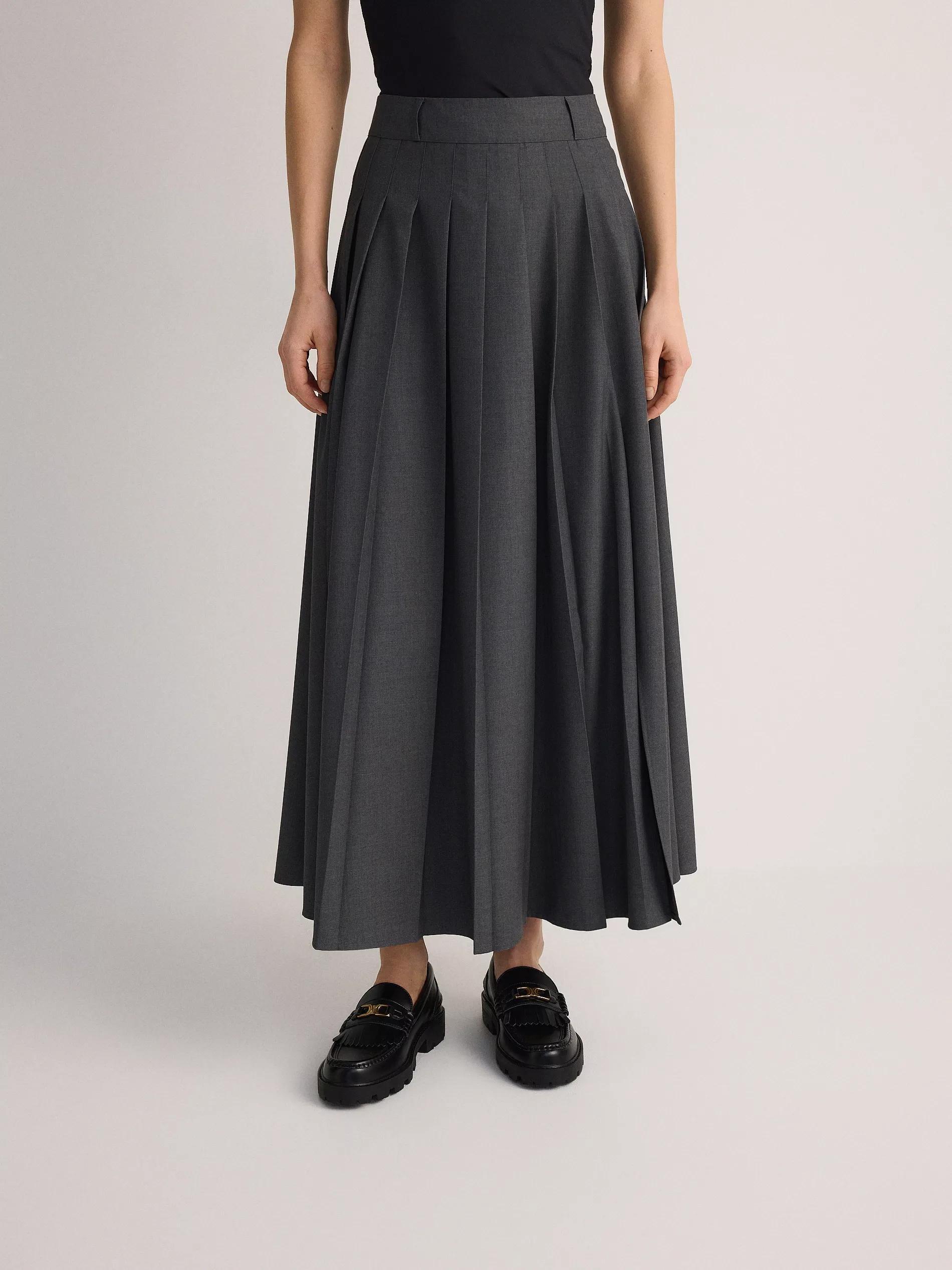 Grey Pleated Skirt, , large image number 2