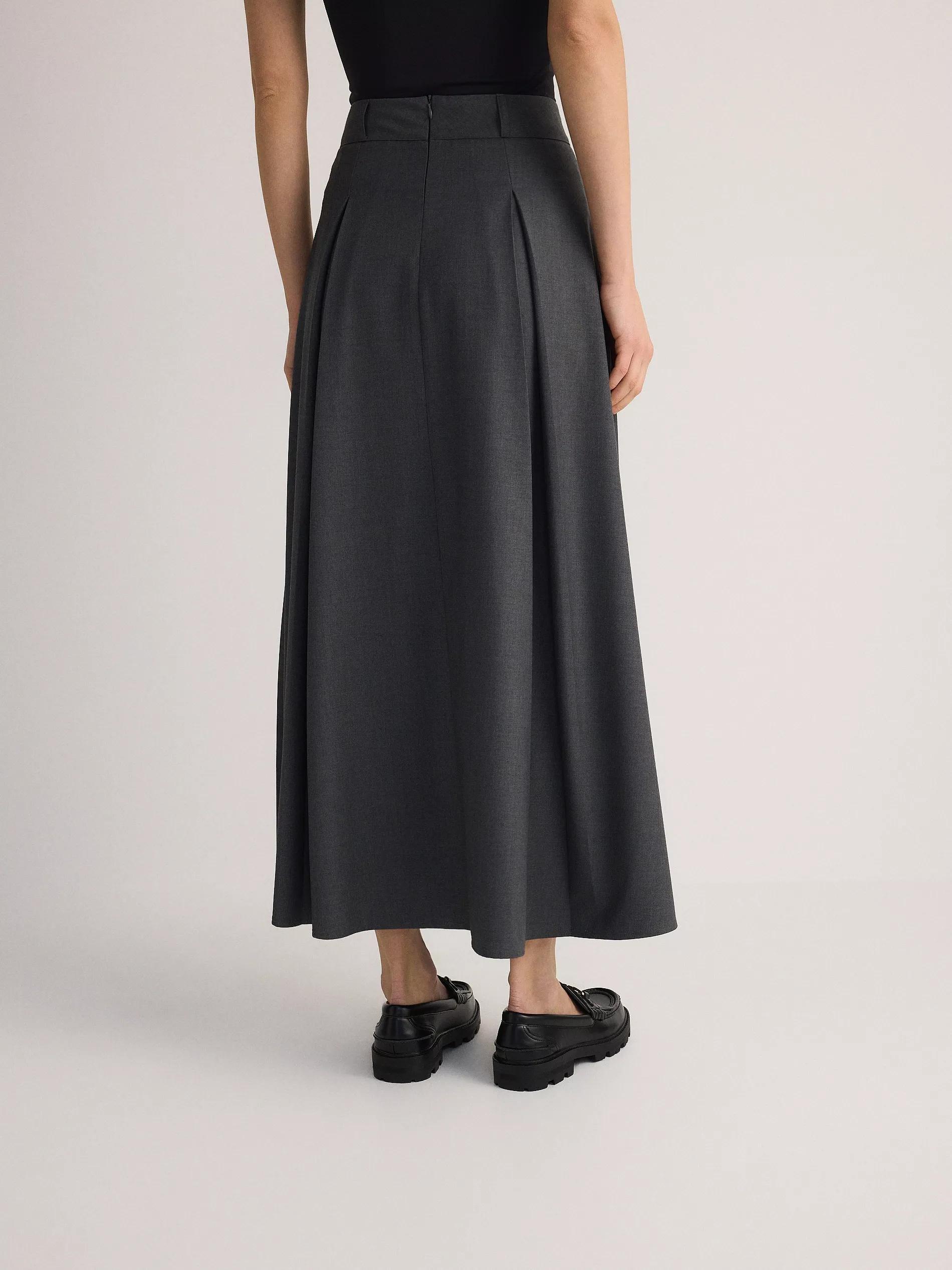 Grey Pleated Skirt, , large image number 3