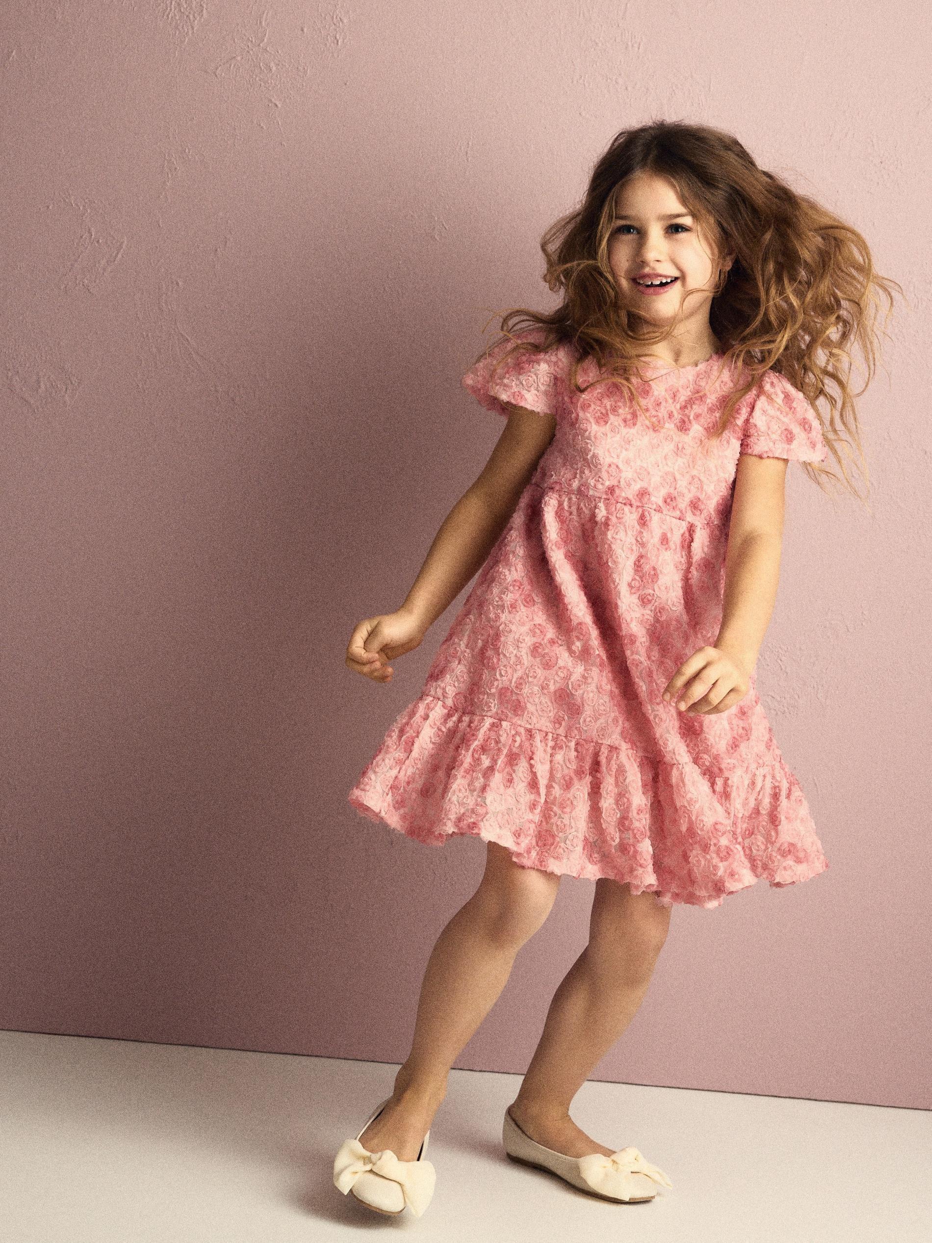 Rose Structured Dress, Pink, large image number 1