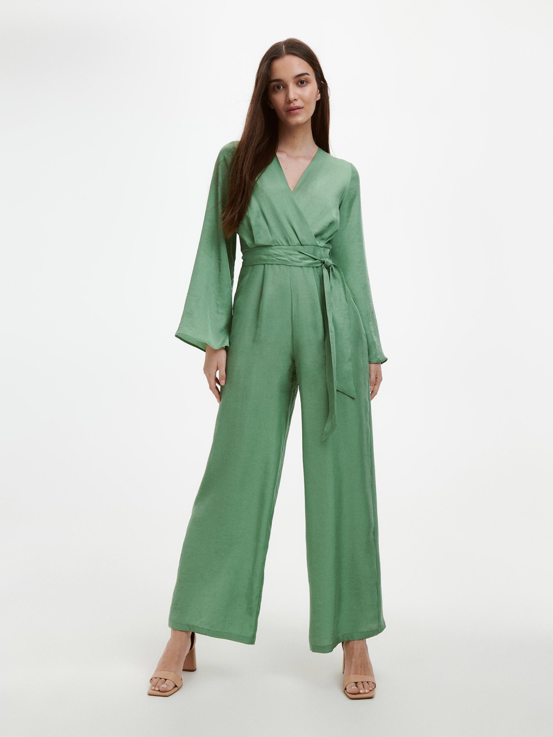Turquoise Lyocell Rich Jumpsuit, , large image number 0