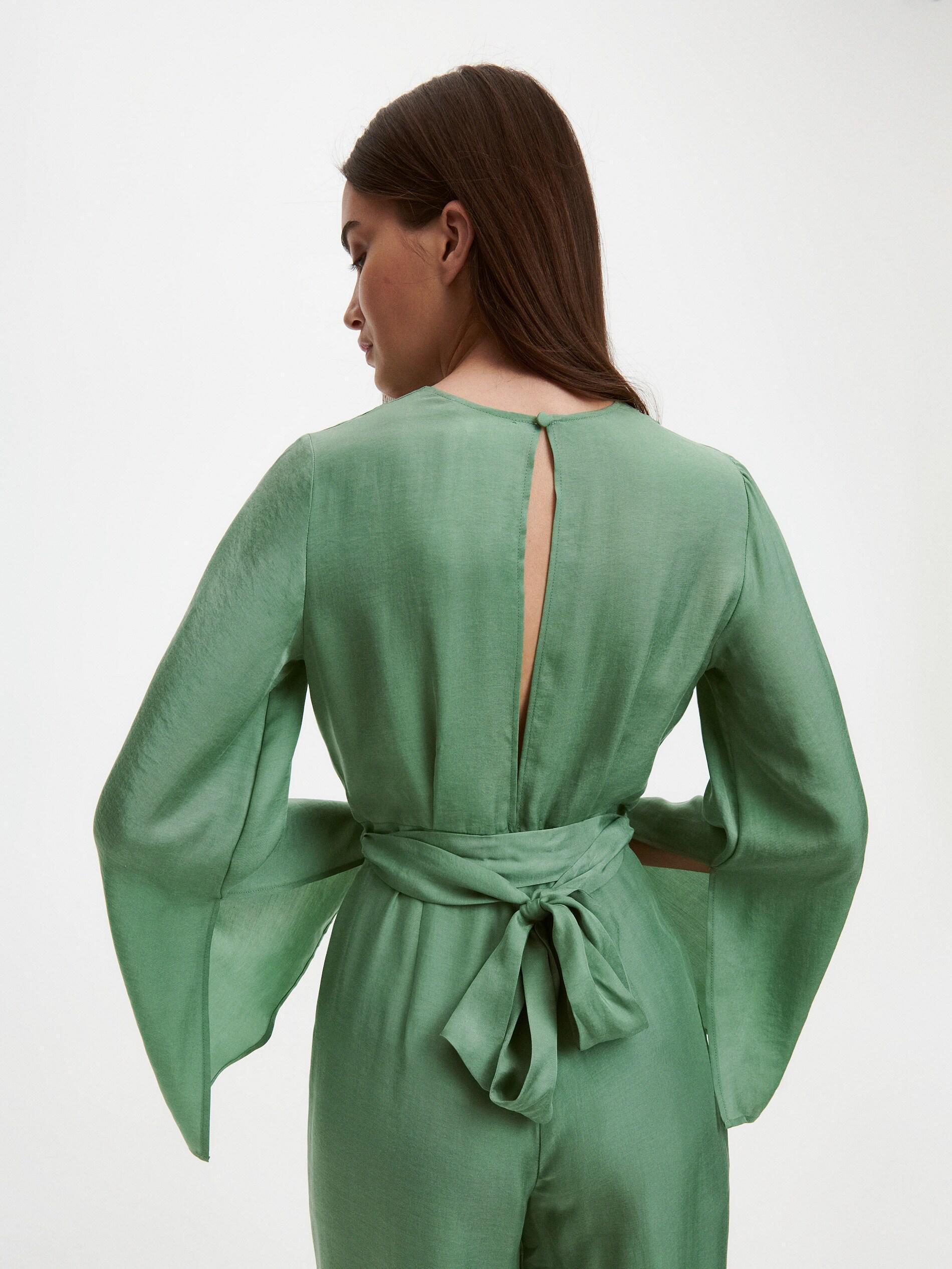 Turquoise Lyocell Rich Jumpsuit, , large image number 3