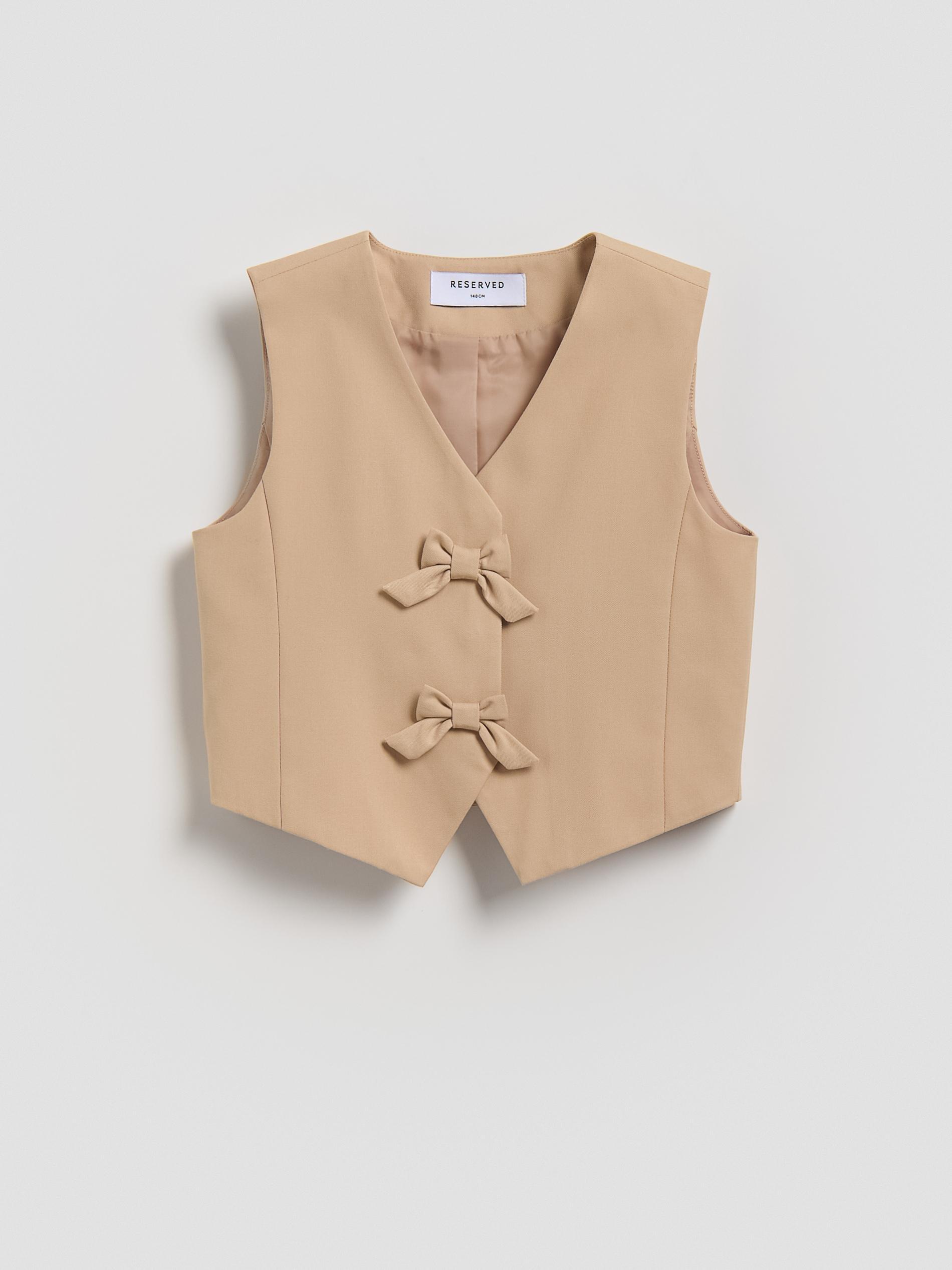 Beige Viscose Rich Vest, Beige, large image number 0