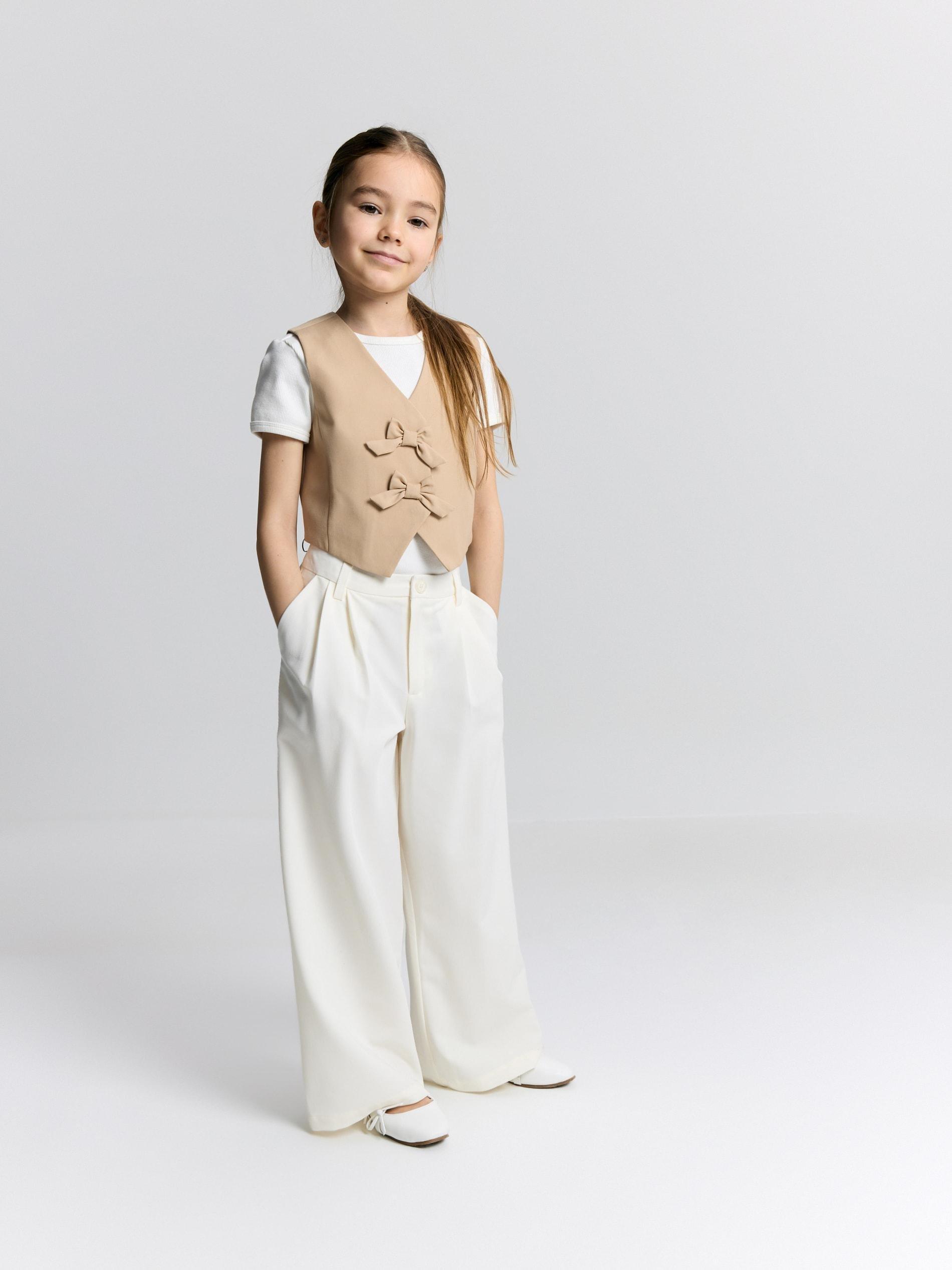 Beige Viscose Rich Vest, Beige, large image number 2
