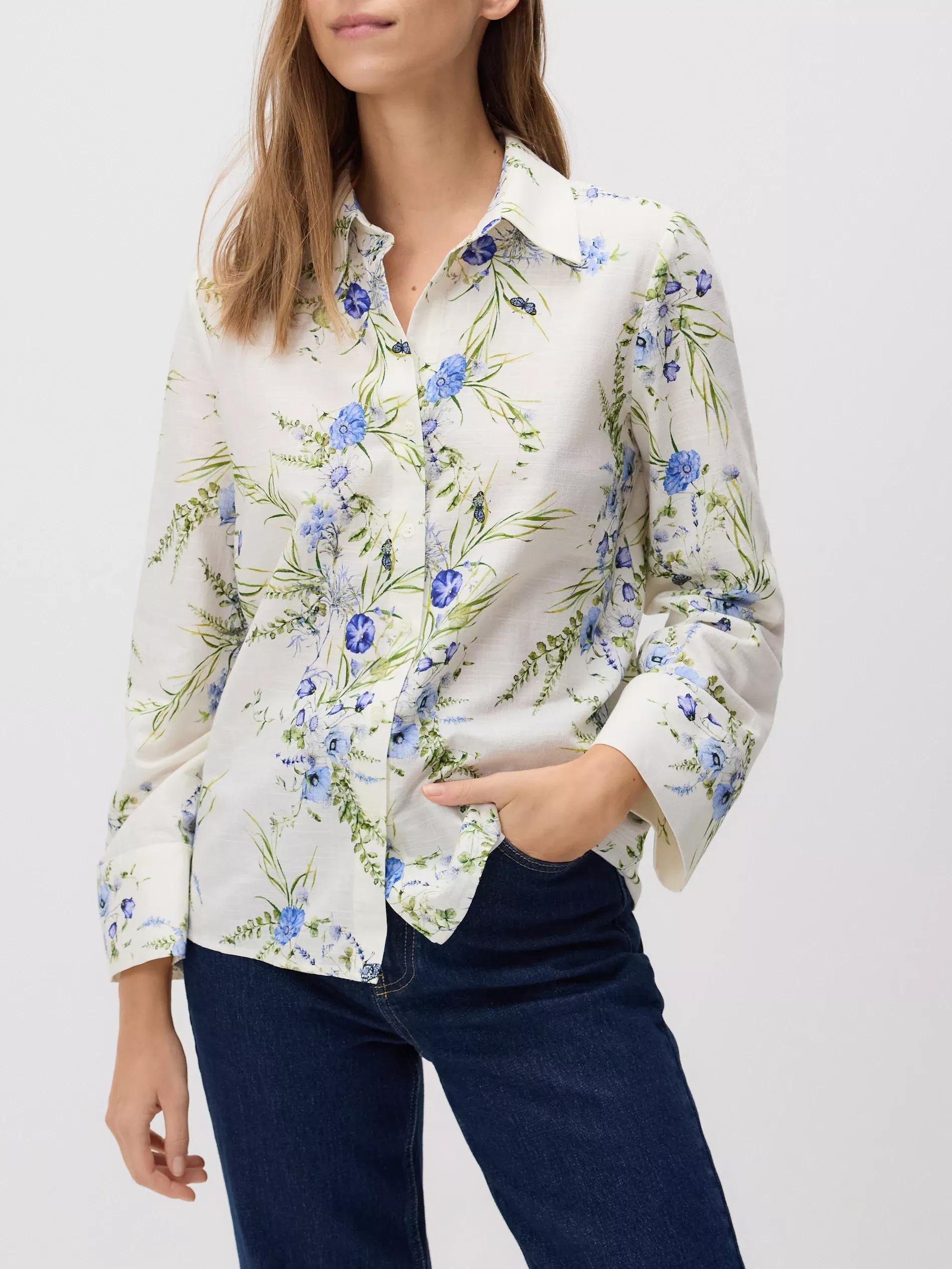 Multicolour Patterned Cotton Shirt With Short Sleeves, , large image number 1