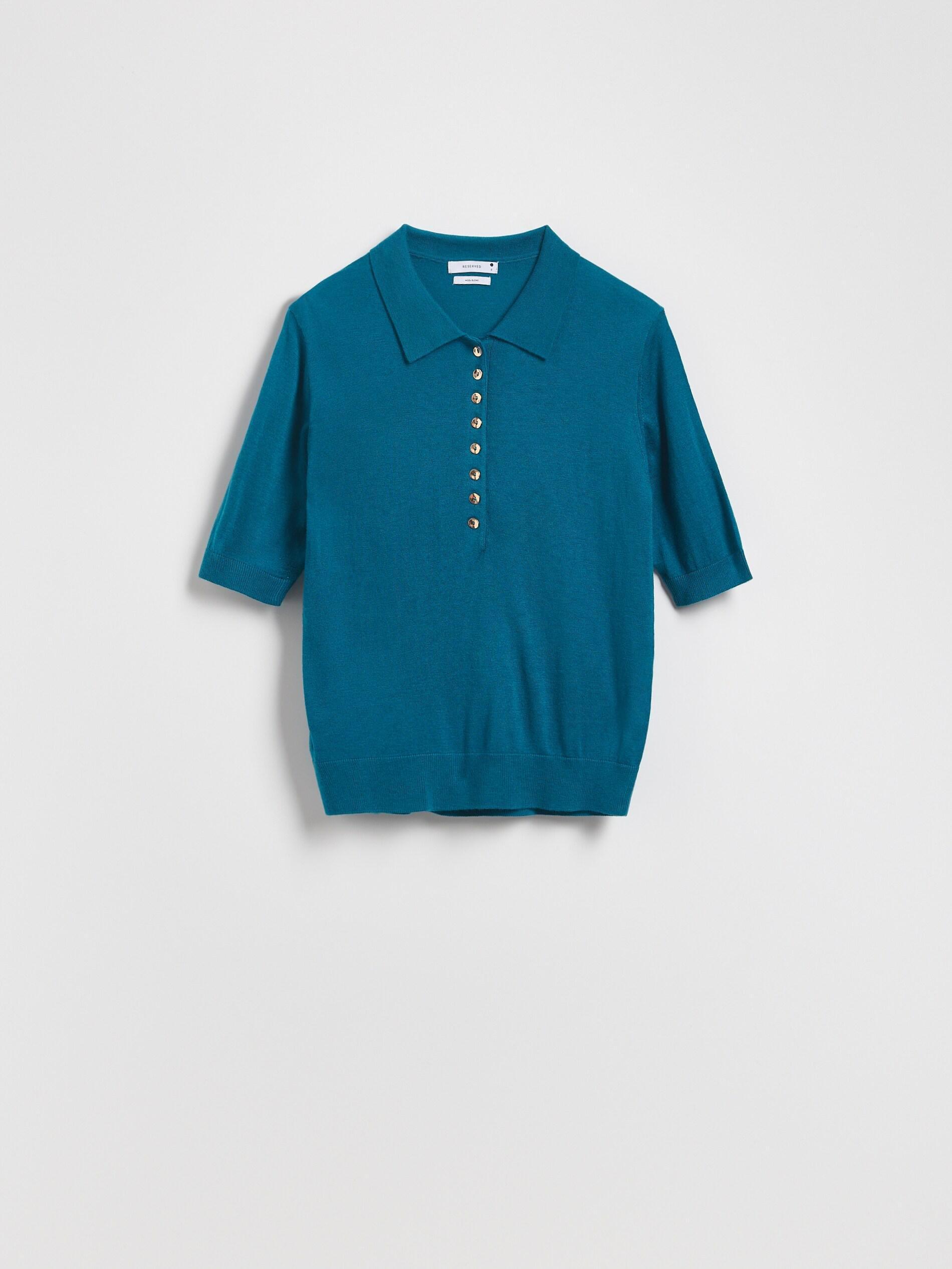 Turquoise Wool Blend Jumper, Turquoise, medium