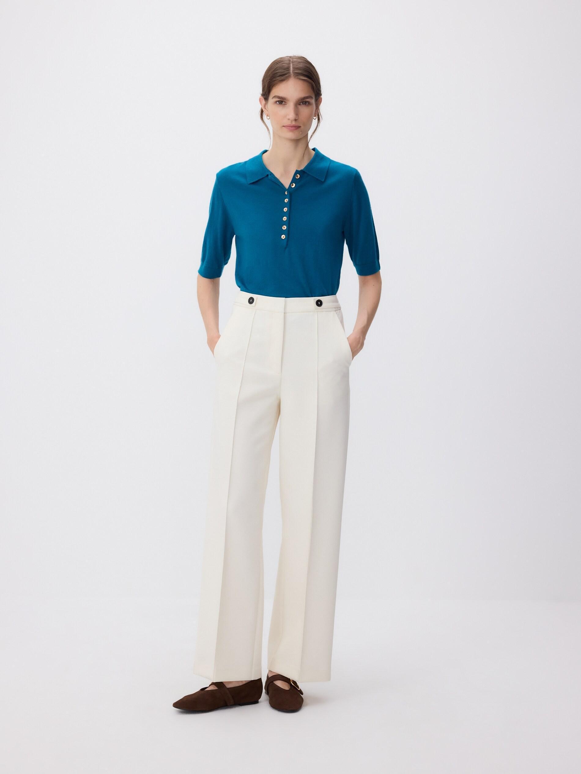 Turquoise Wool Blend Jumper, Turquoise, large image number 4