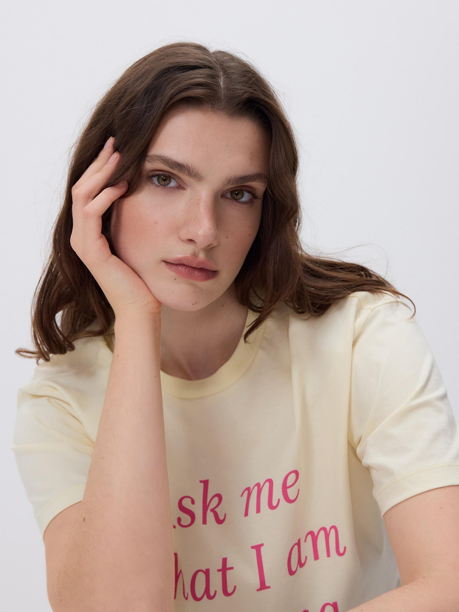 Yellow Oversized T-Shirt With Print, , large image number 2