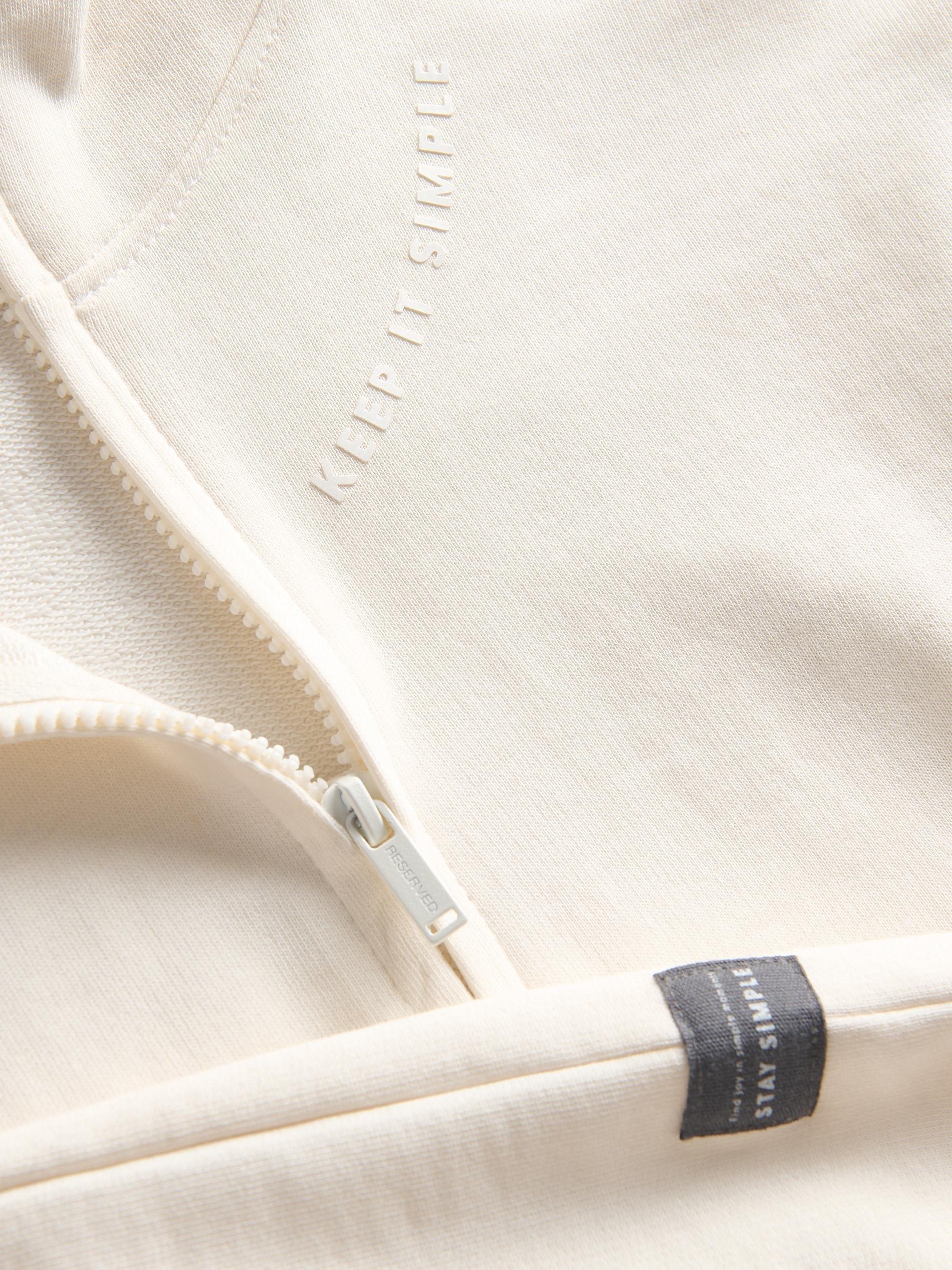 Cream Cotton Hoodie, Ivory, medium
