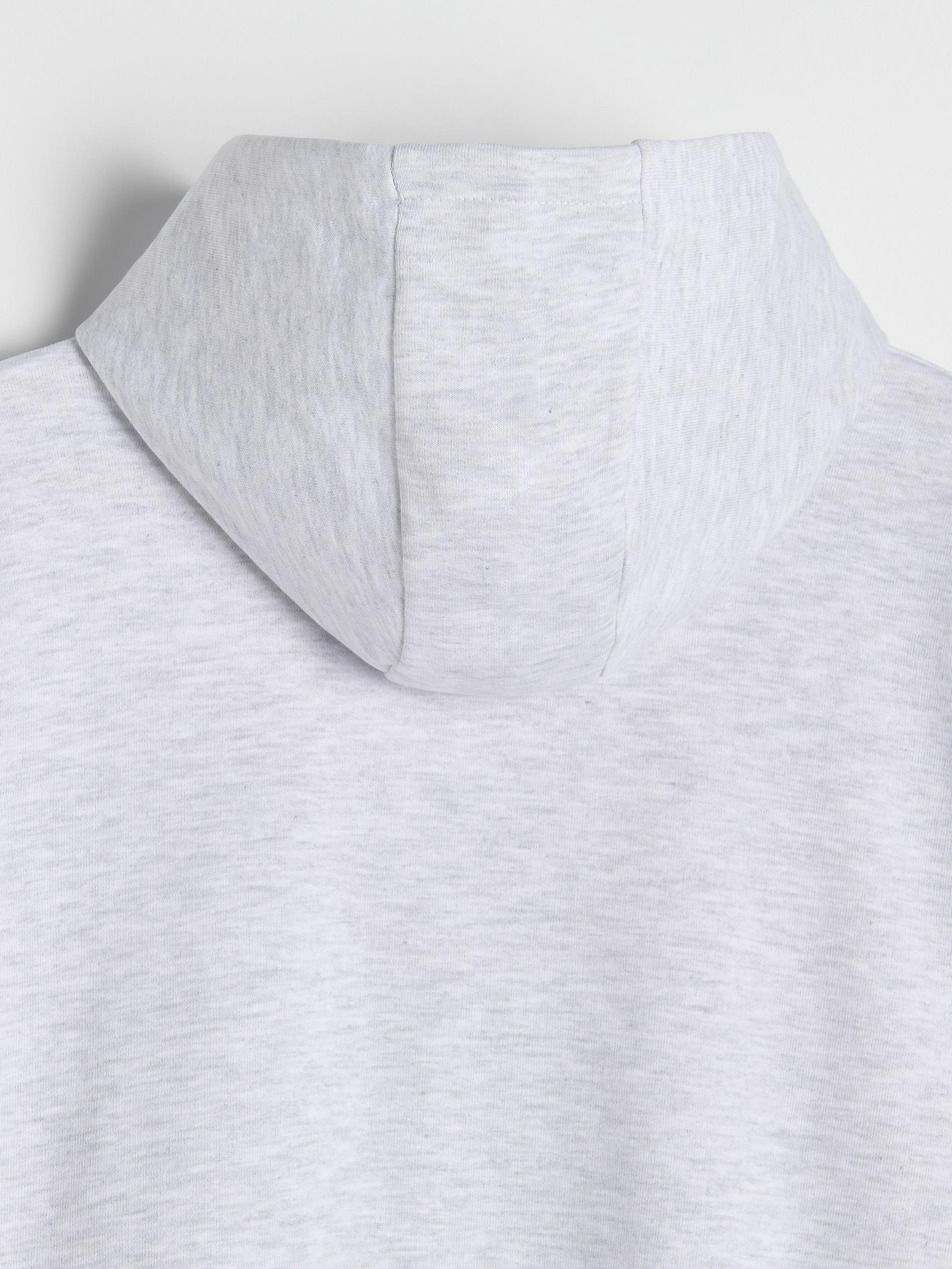 Grey Cotton Hoodie, Light grey, medium