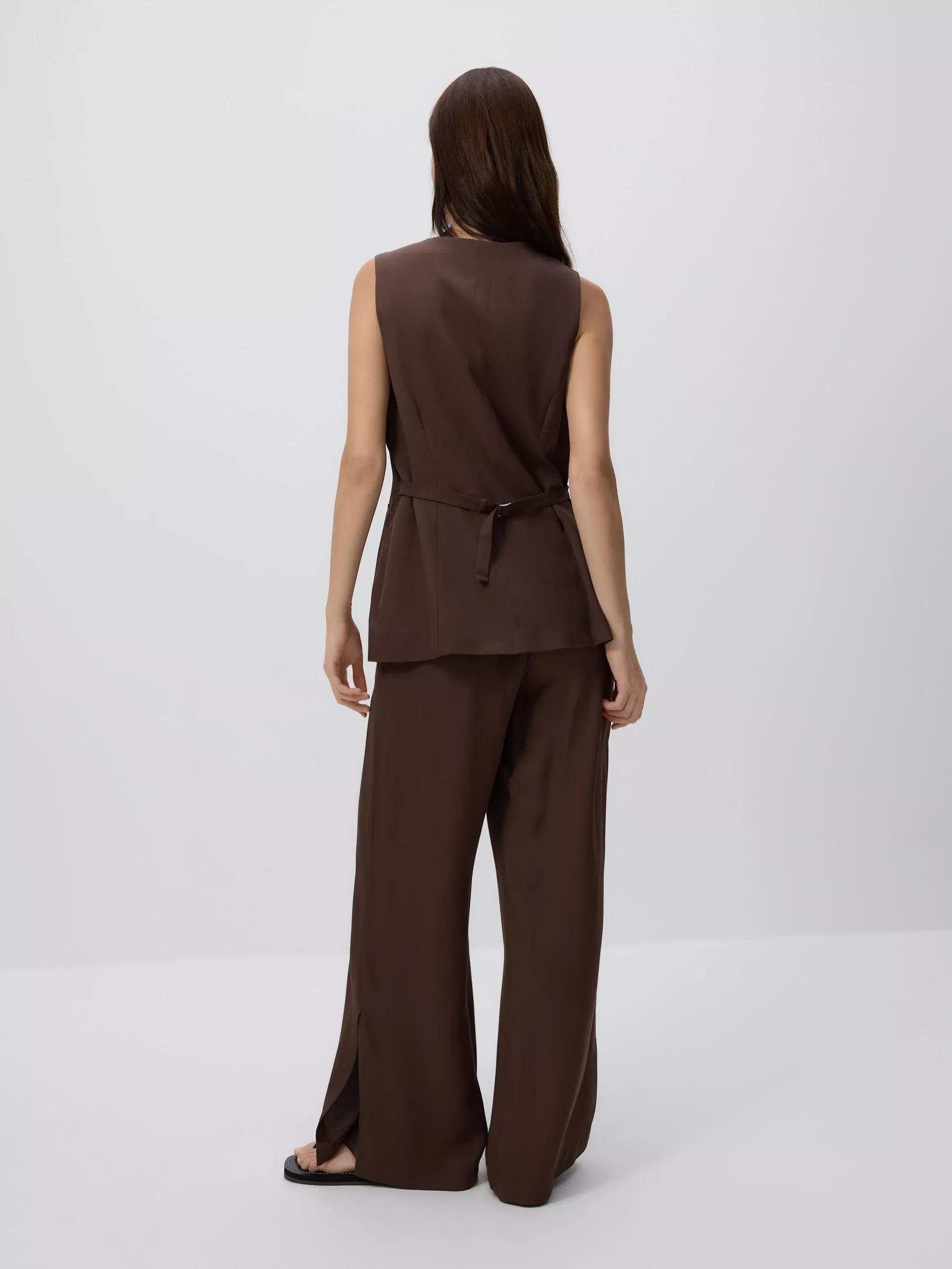 BROWN Loose trousers with viscose, , large image number 2