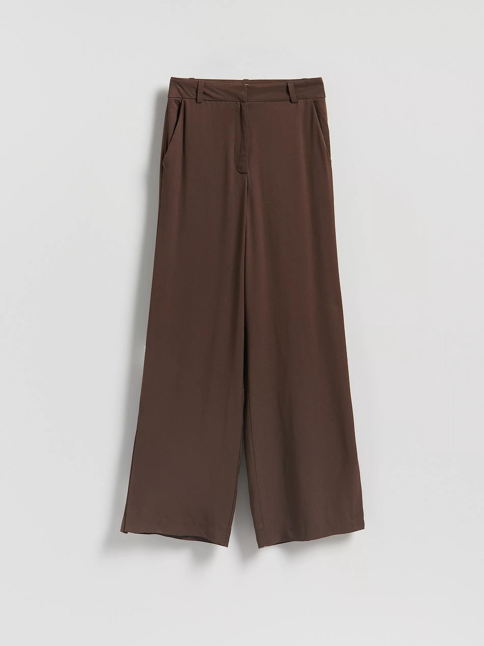 BROWN Loose trousers with viscose, , large image number 3
