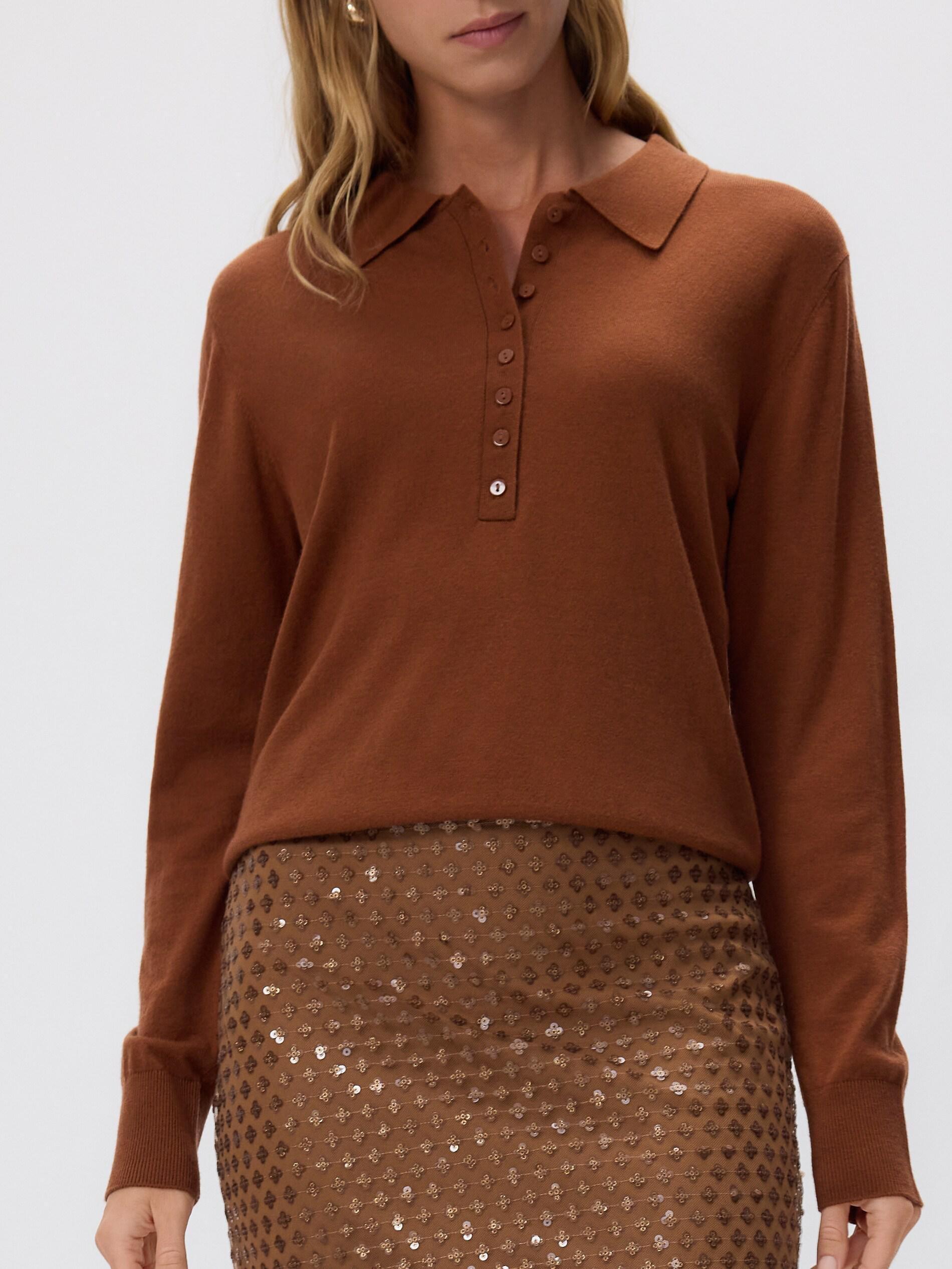 Brown Wool Blend Jumper, Brown, large image number 1