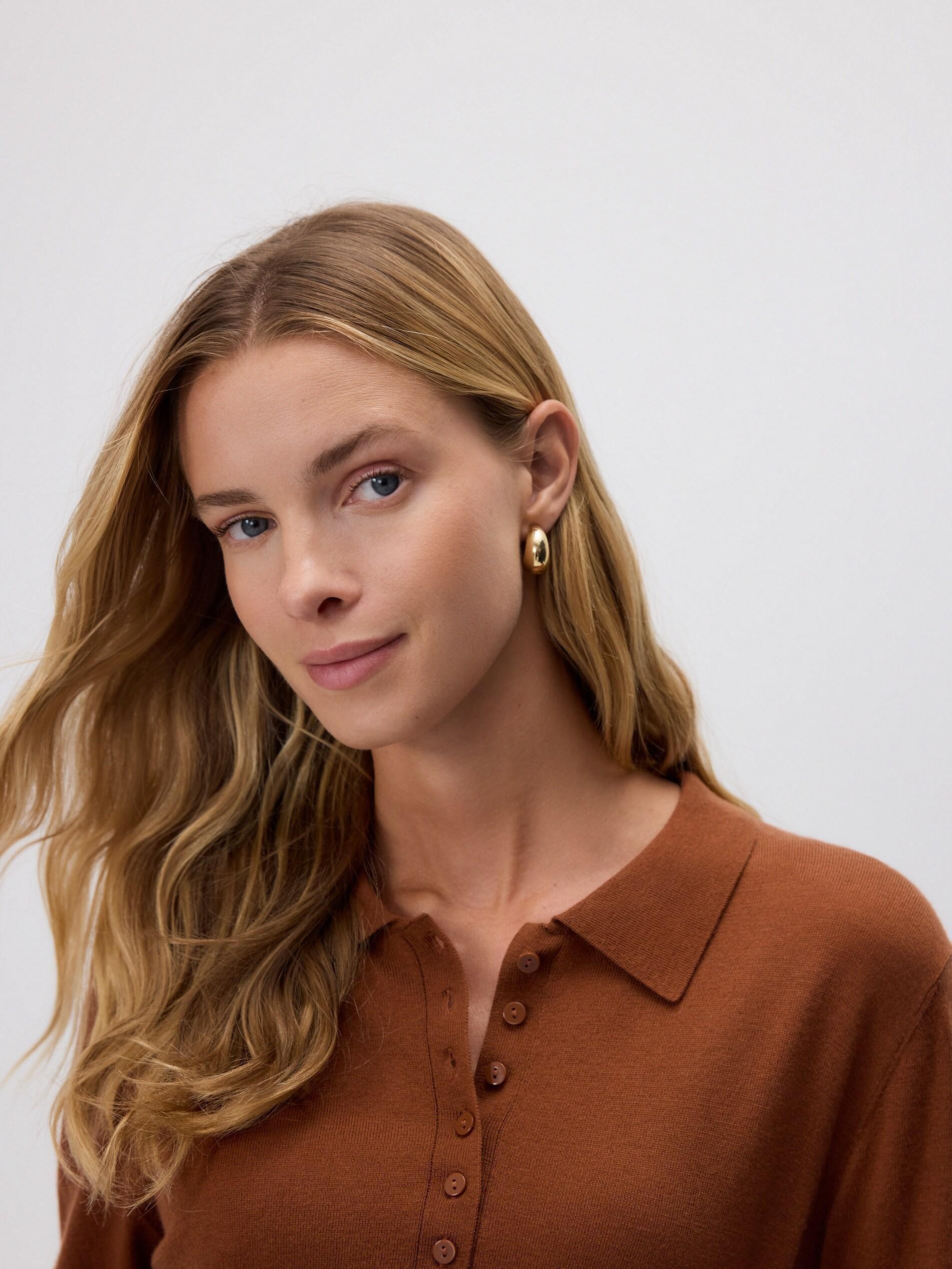 Brown Wool Blend Jumper, Brown, large image number 2