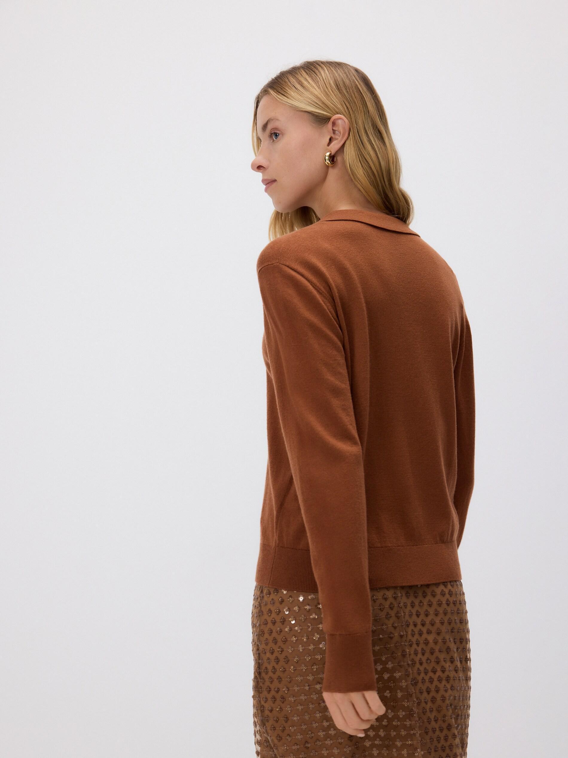 Brown Wool Blend Jumper, Brown, large image number 3