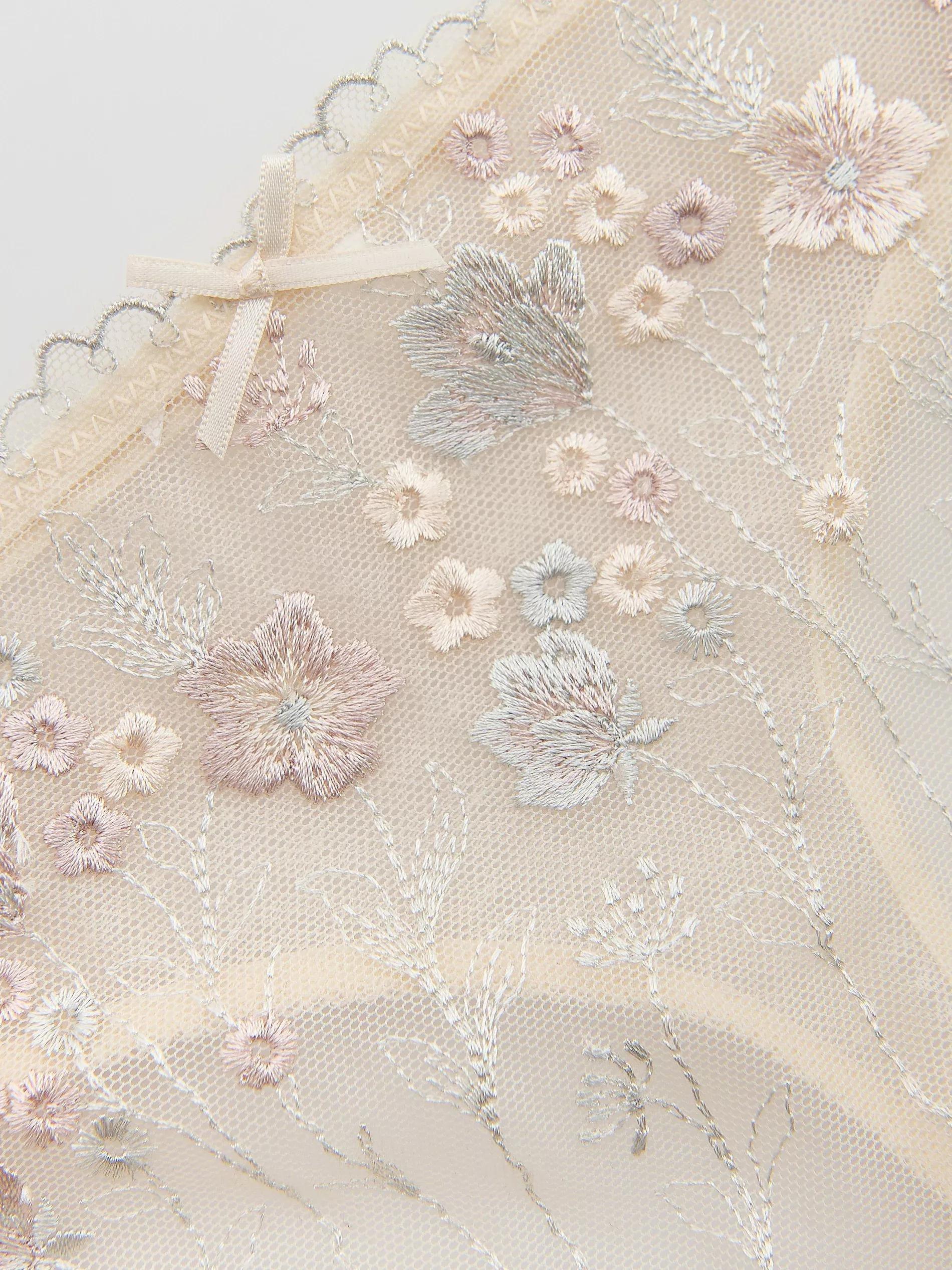 PASTEL PINK Mesh thong panties with embroidery, Pink, large image number 5