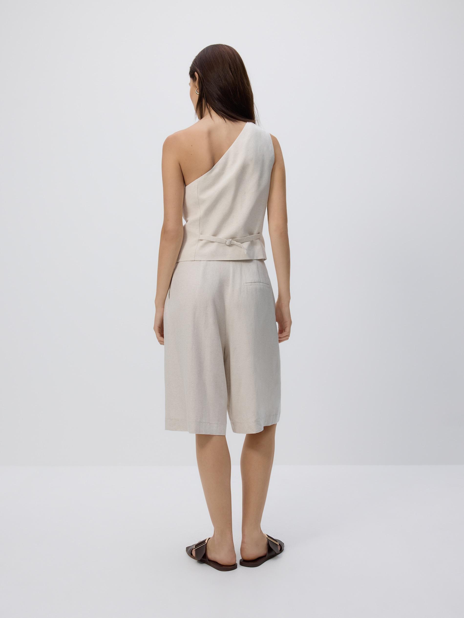 NUDE Bermuda shorts with pleats, Ivory, large image number 2