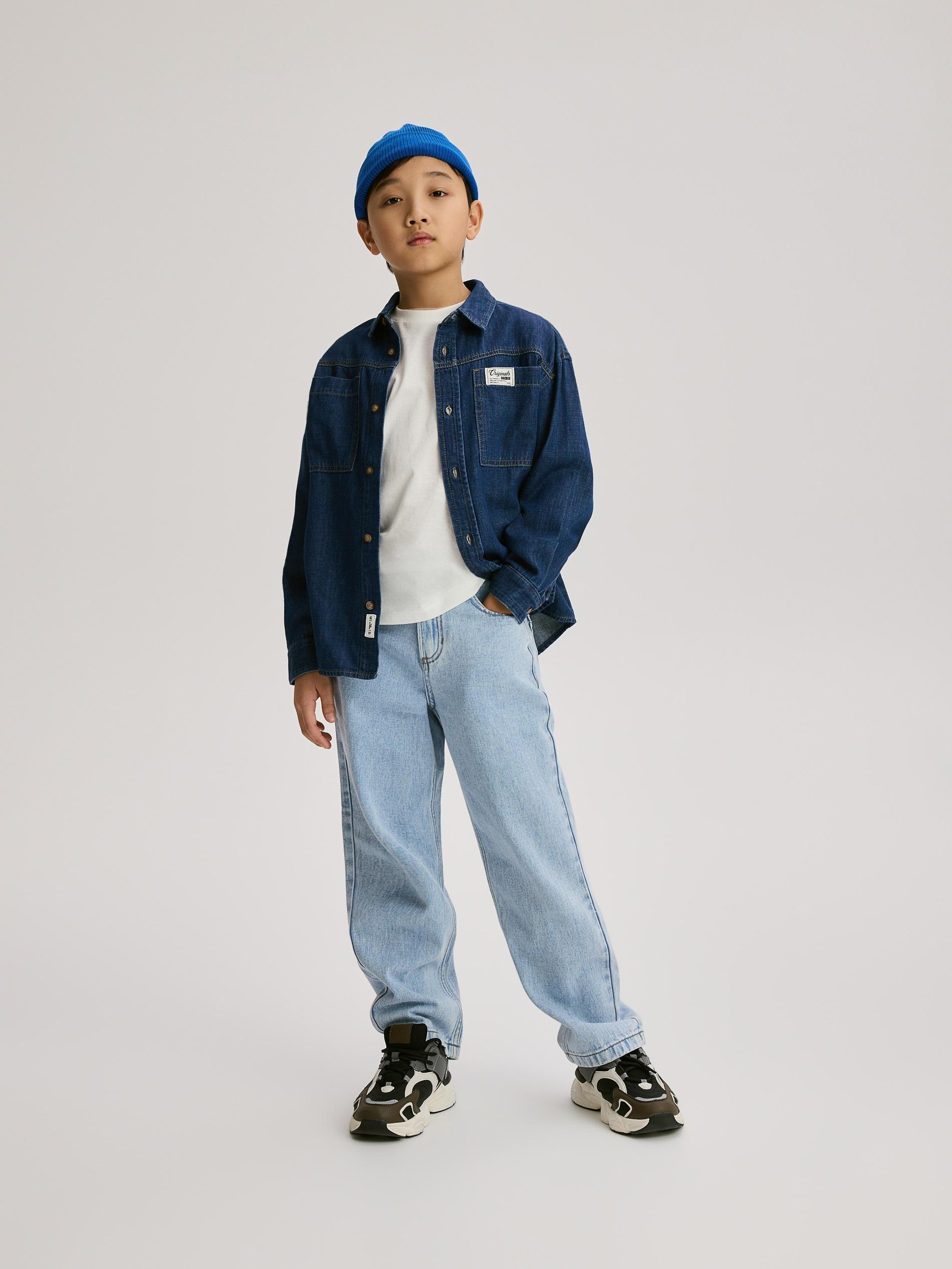 Blue Straight Jeans, Blue, large image number 7