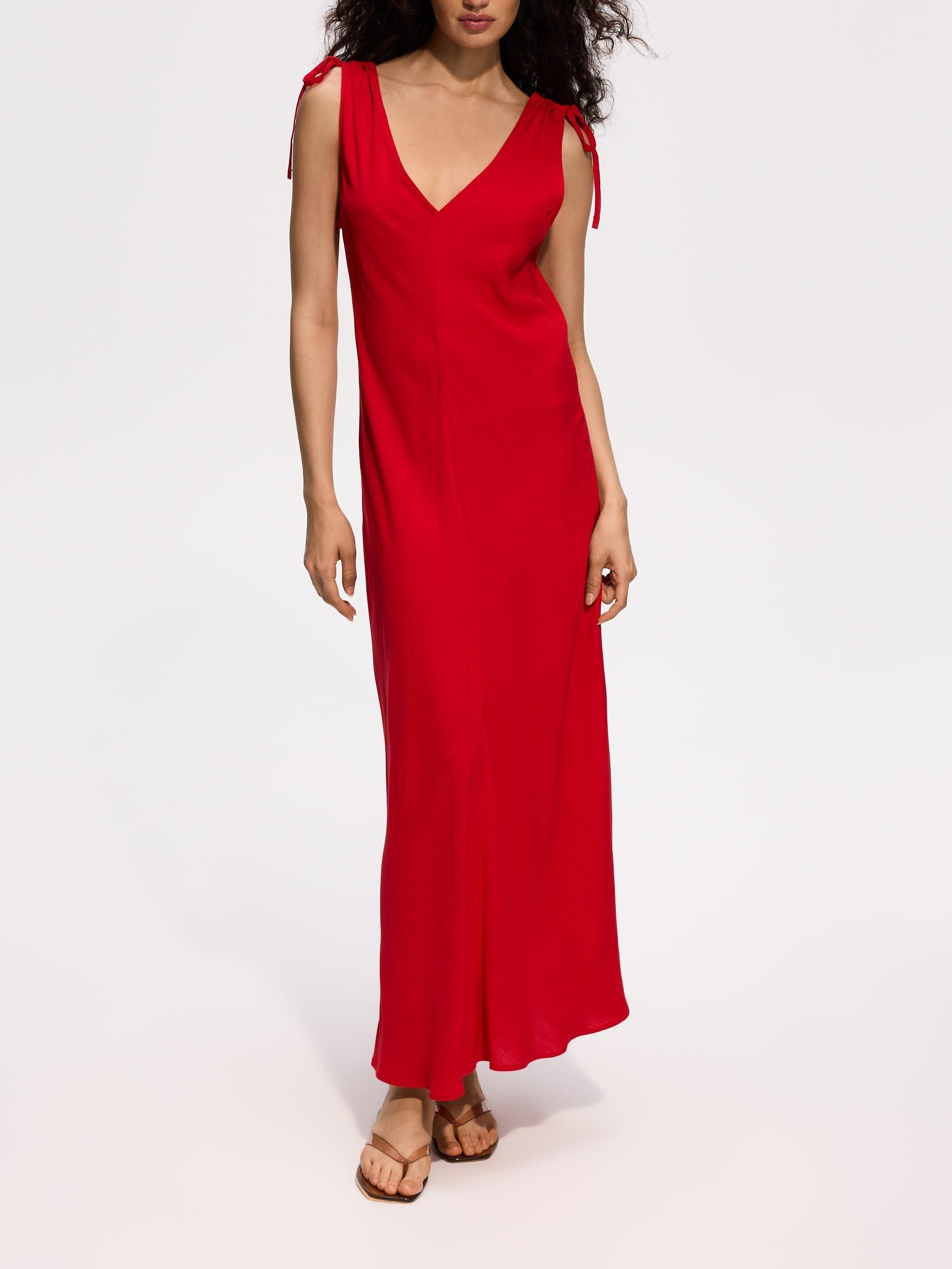 Red Maxi Dress, Red, large image number 0