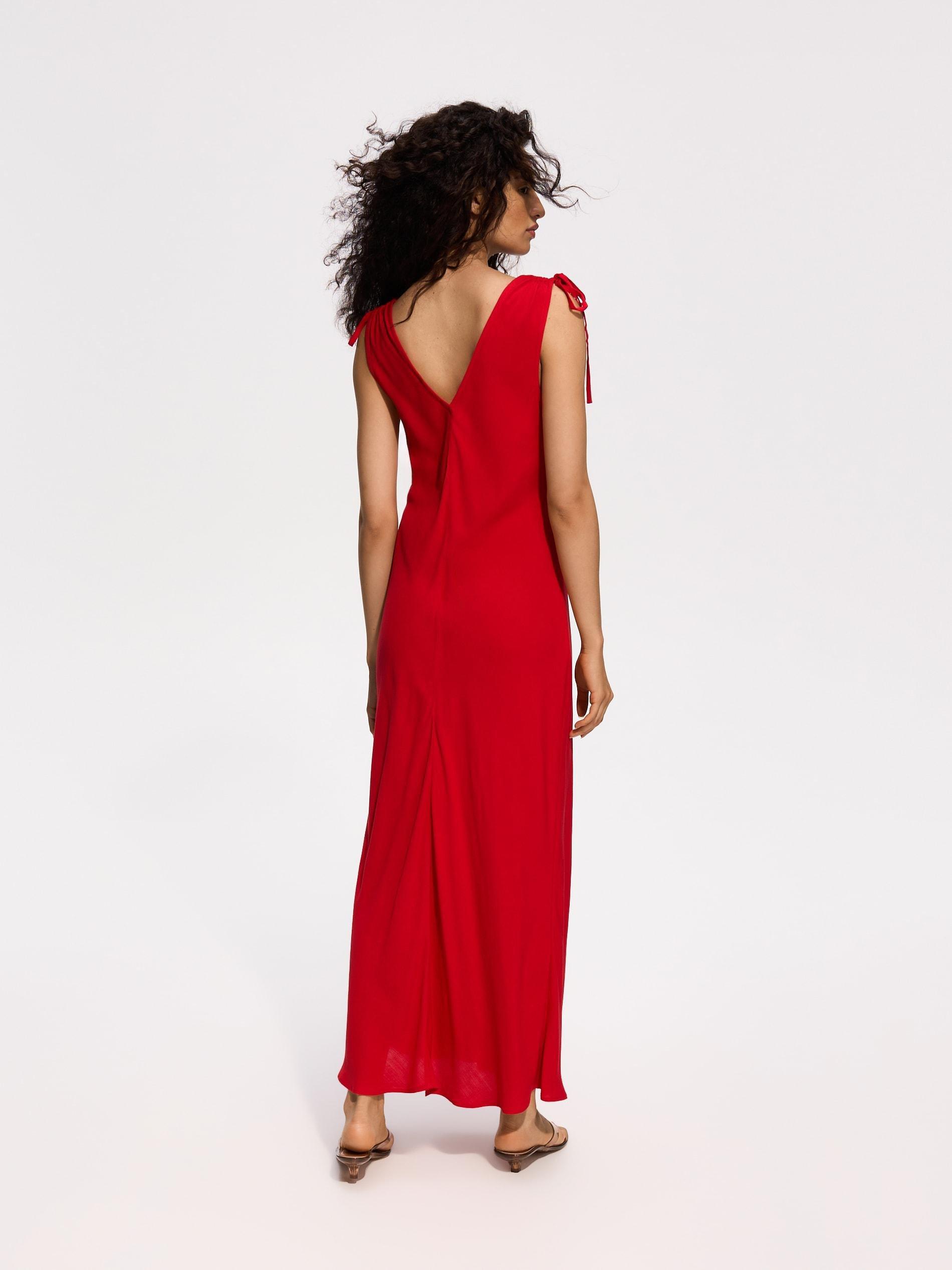 Red Maxi Dress, Red, large image number 2