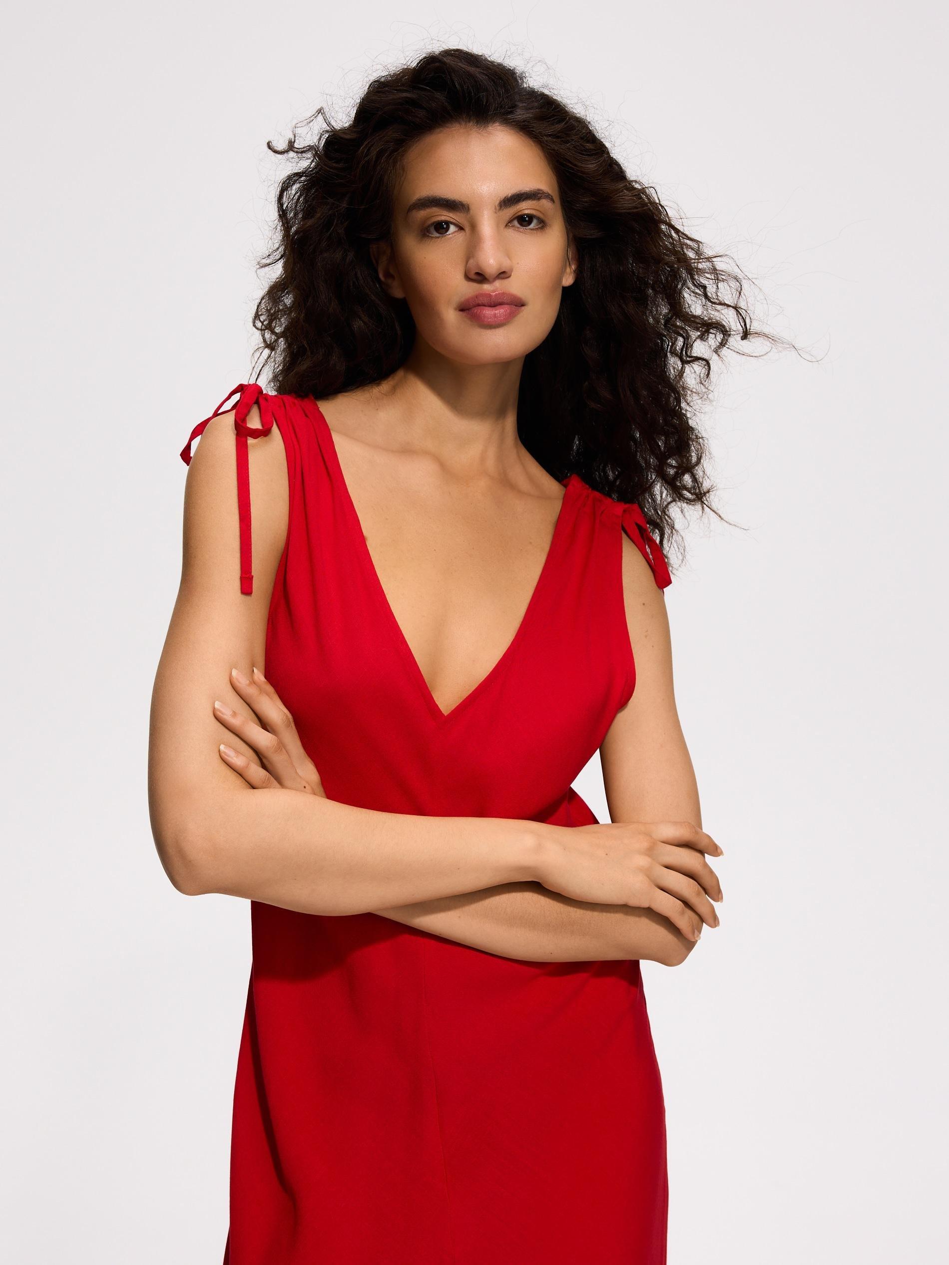 Red Maxi Dress, Red, large image number 3