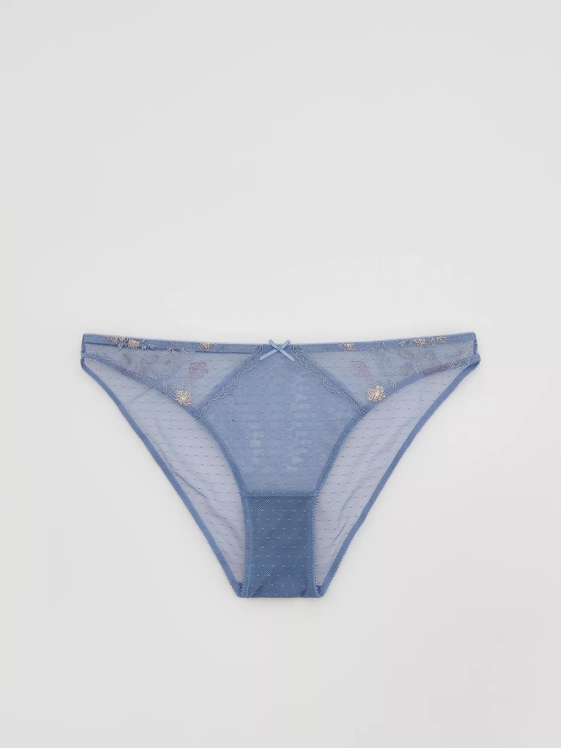 LAVENDER Mesh panties with embroidery, Purple, medium