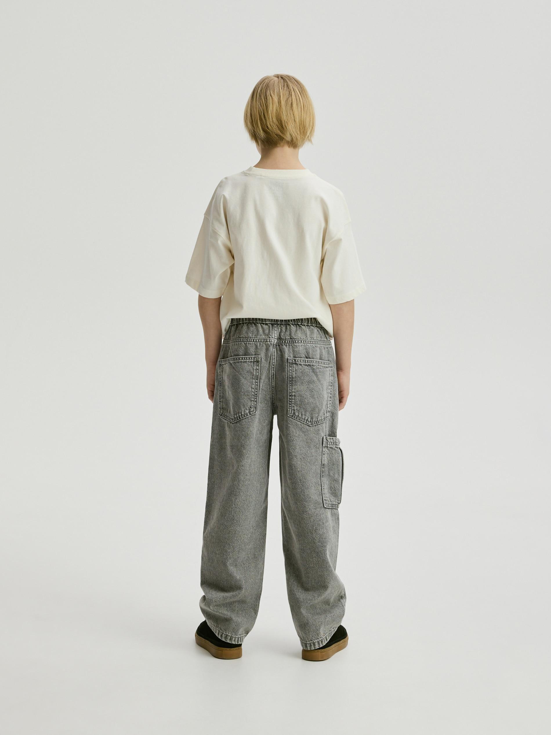 Blue Embroidered Cotton Shirt, Light grey, large image number 4