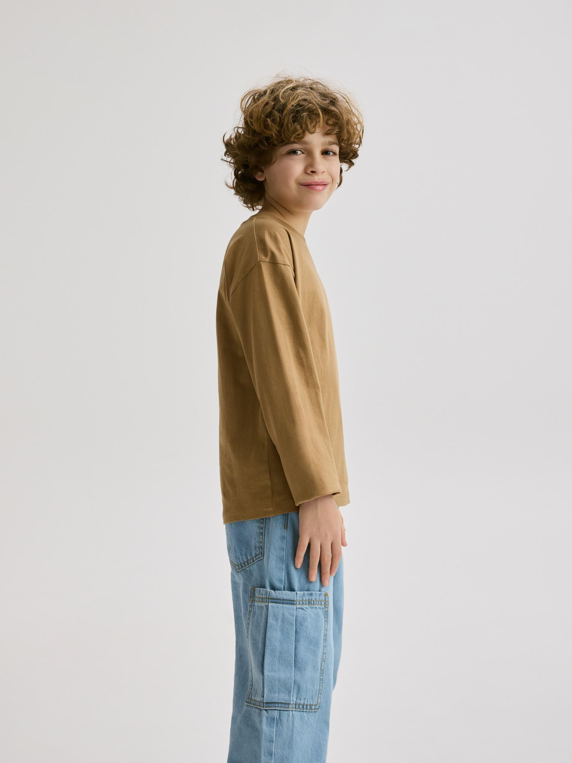 Beige Embroidered Cotton Shirt, Blue, large image number 5