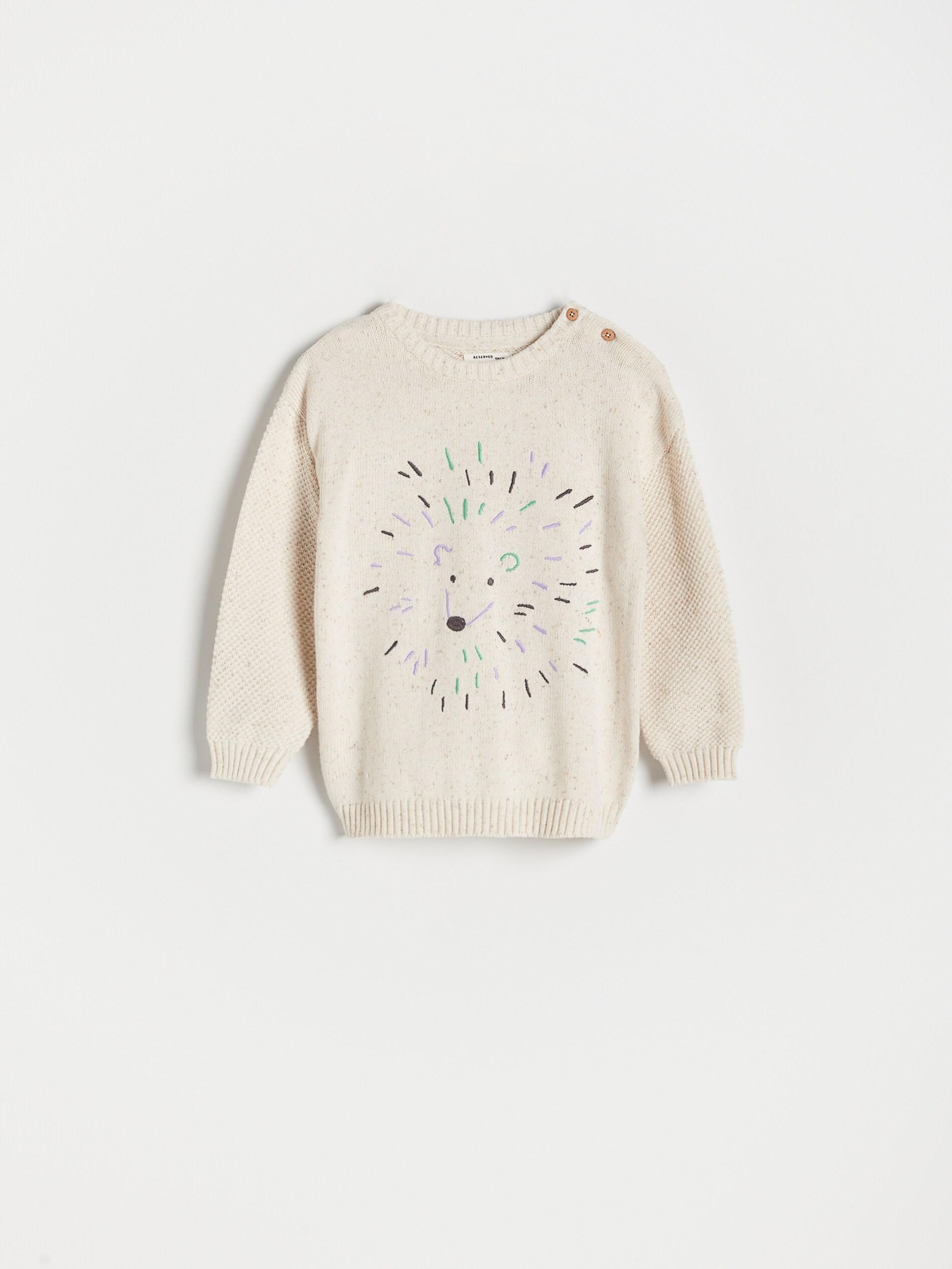 Cream Oversized Jumper With Applique, Kids Boys, , large image number 3