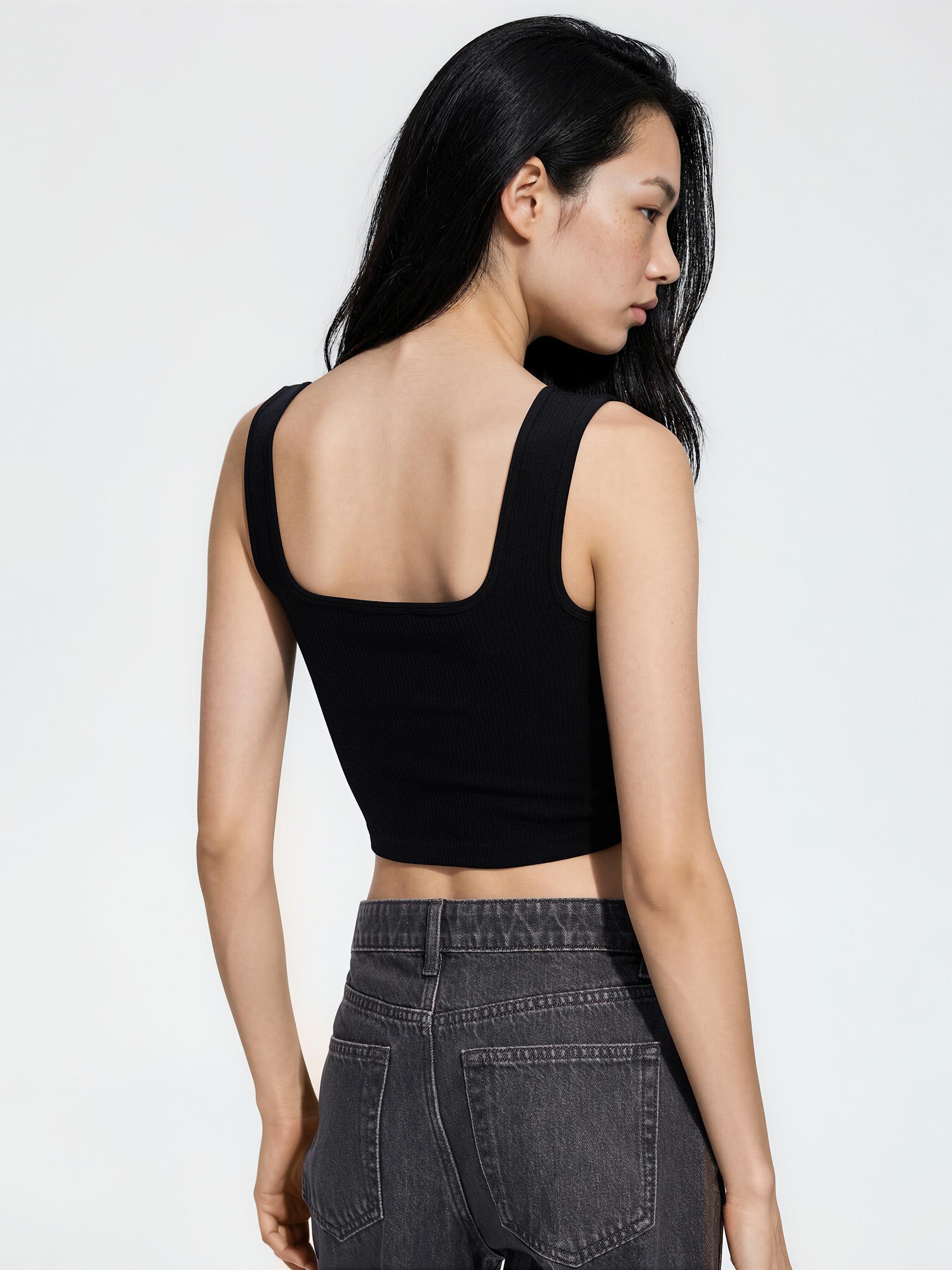 Black Fitted Top, Black, large image number 2