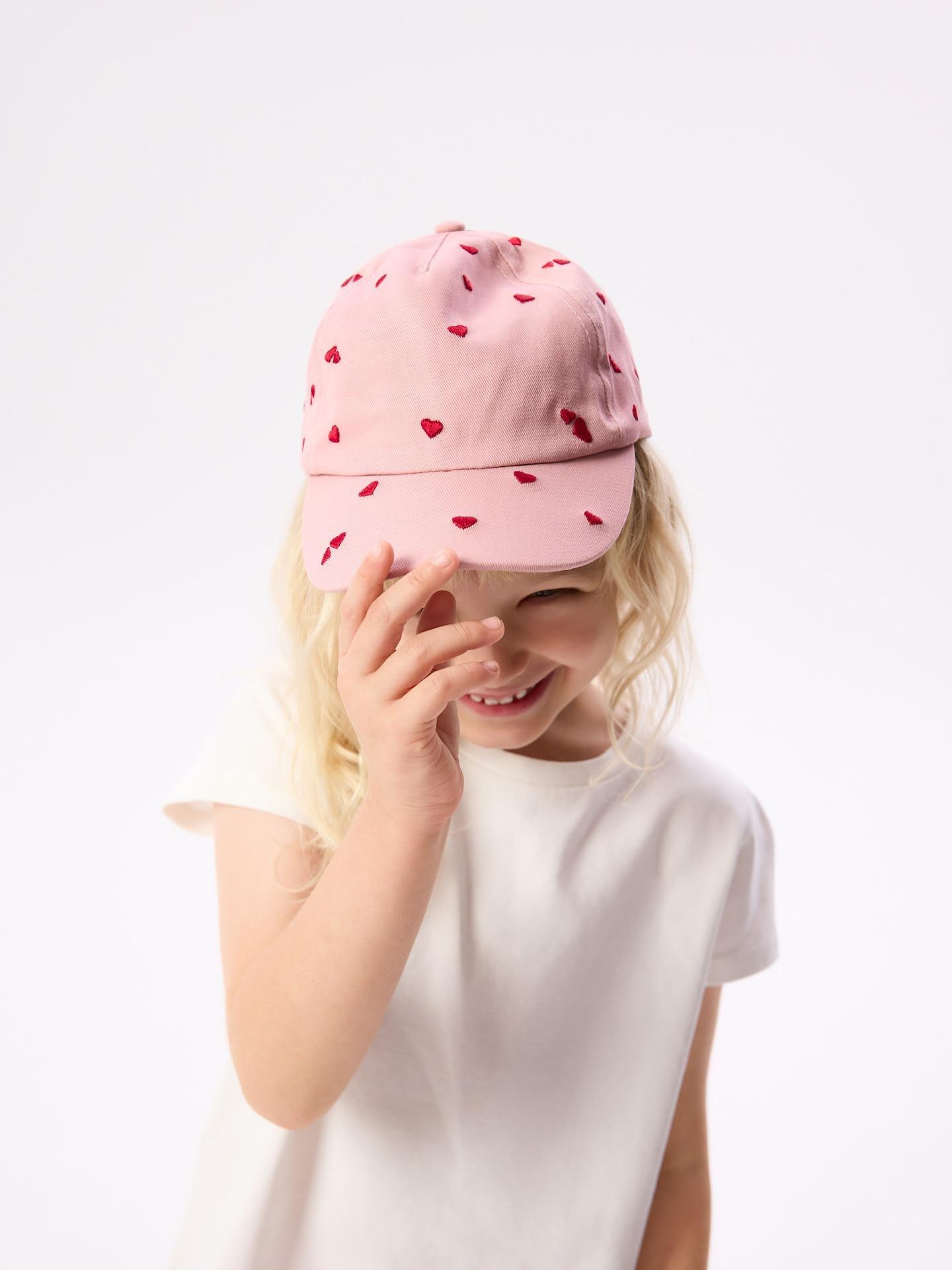Pink Cap With Embroidery, Pink, large image number 0
