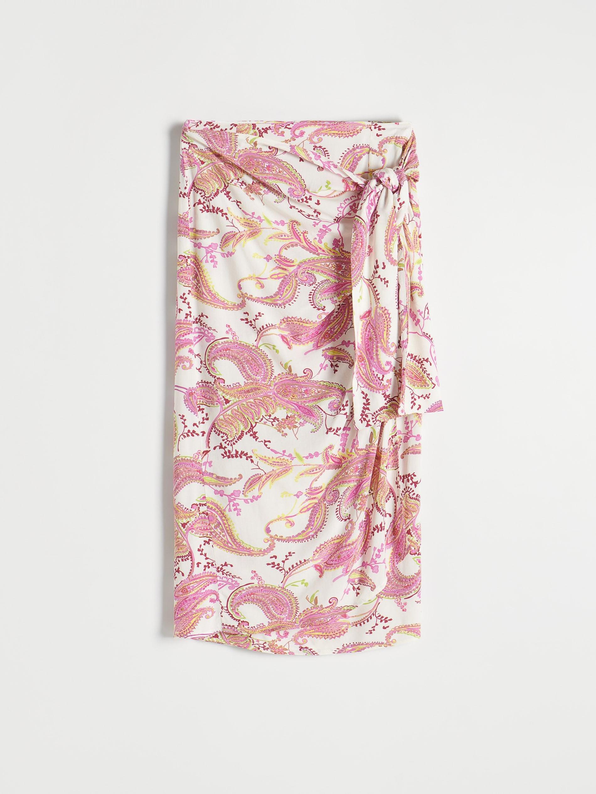 Pink Wrap Front Midi Skirt, , large image number 2