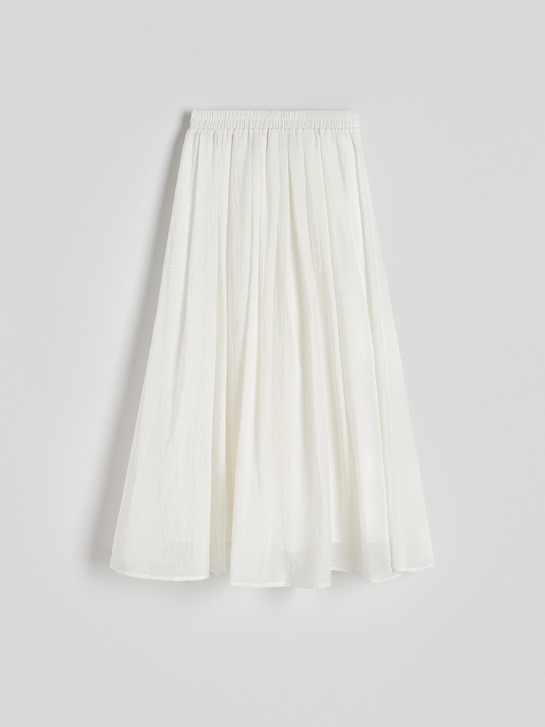 Cream Midi Flowy Skirt, , large image number 5