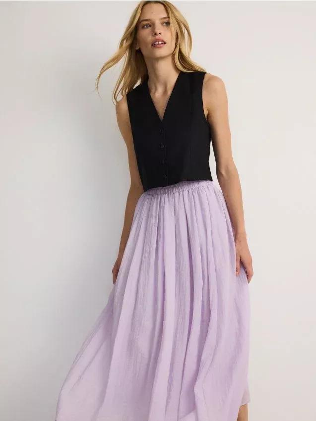 Purple Midi Flowy Skirt, , large image number 0