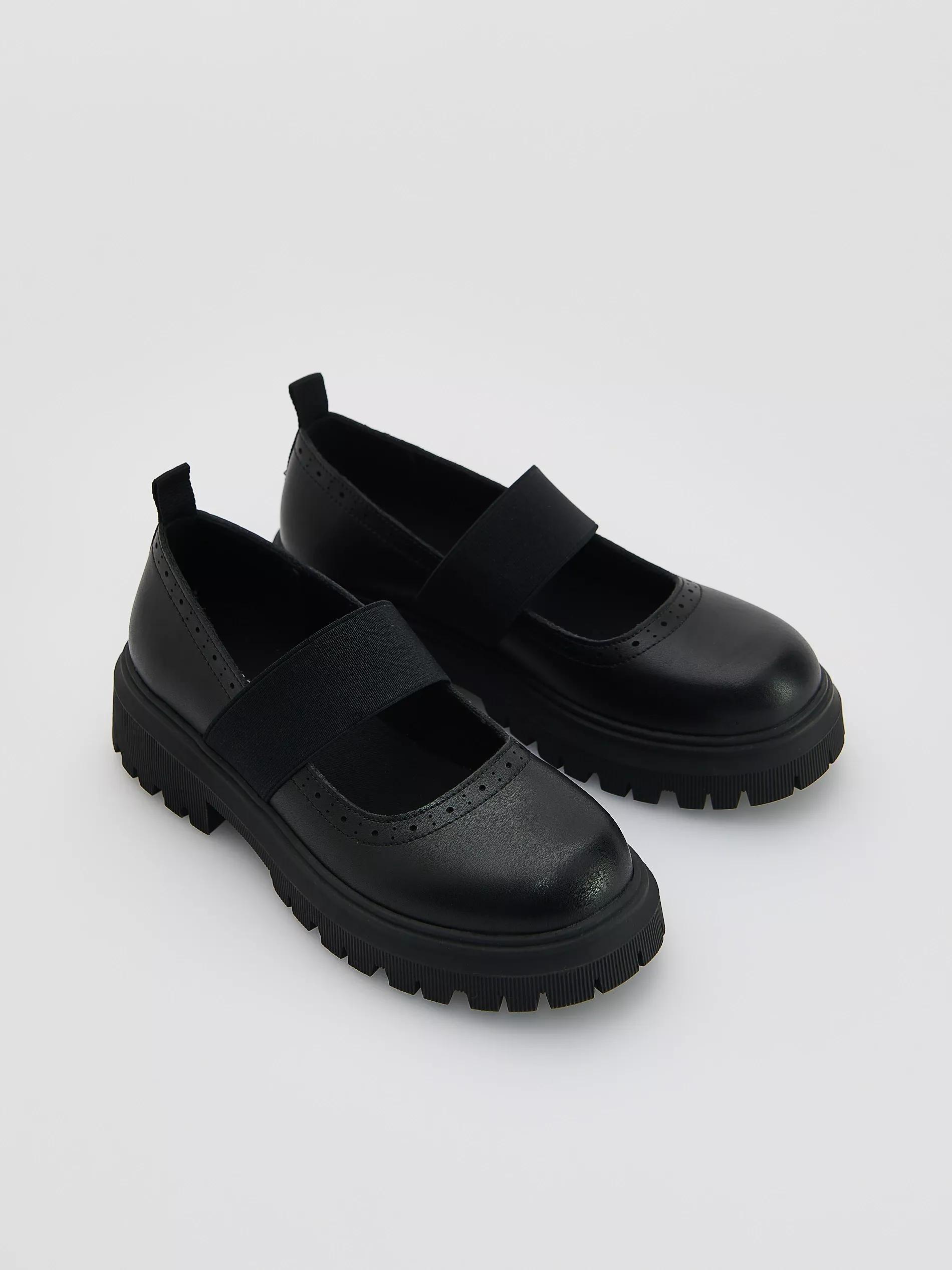 BLACK Leather loafers, , large image number 0