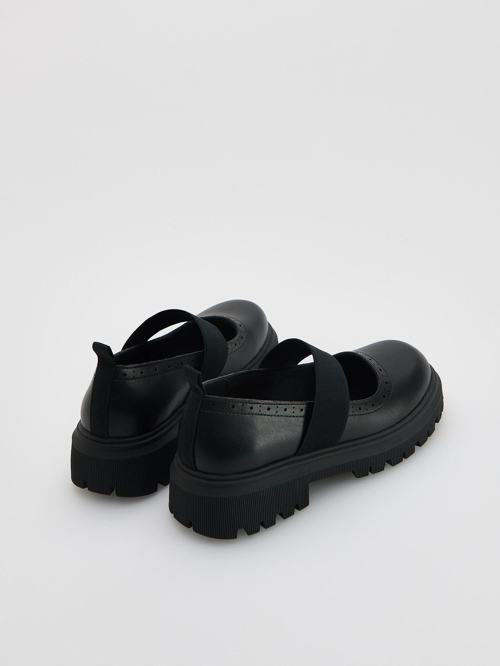 BLACK Leather loafers, Black, medium