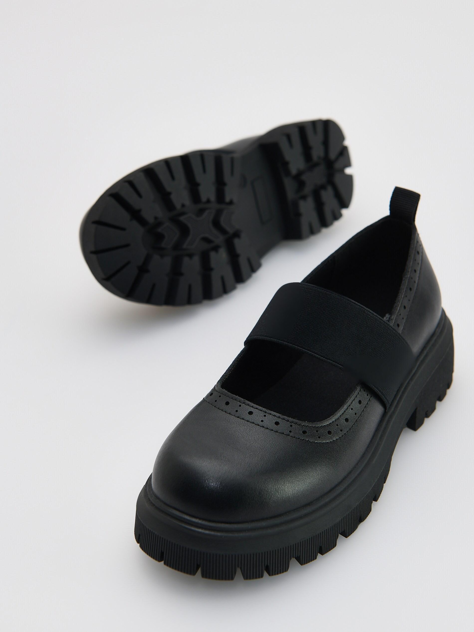 BLACK Leather loafers, Black, large image number 3